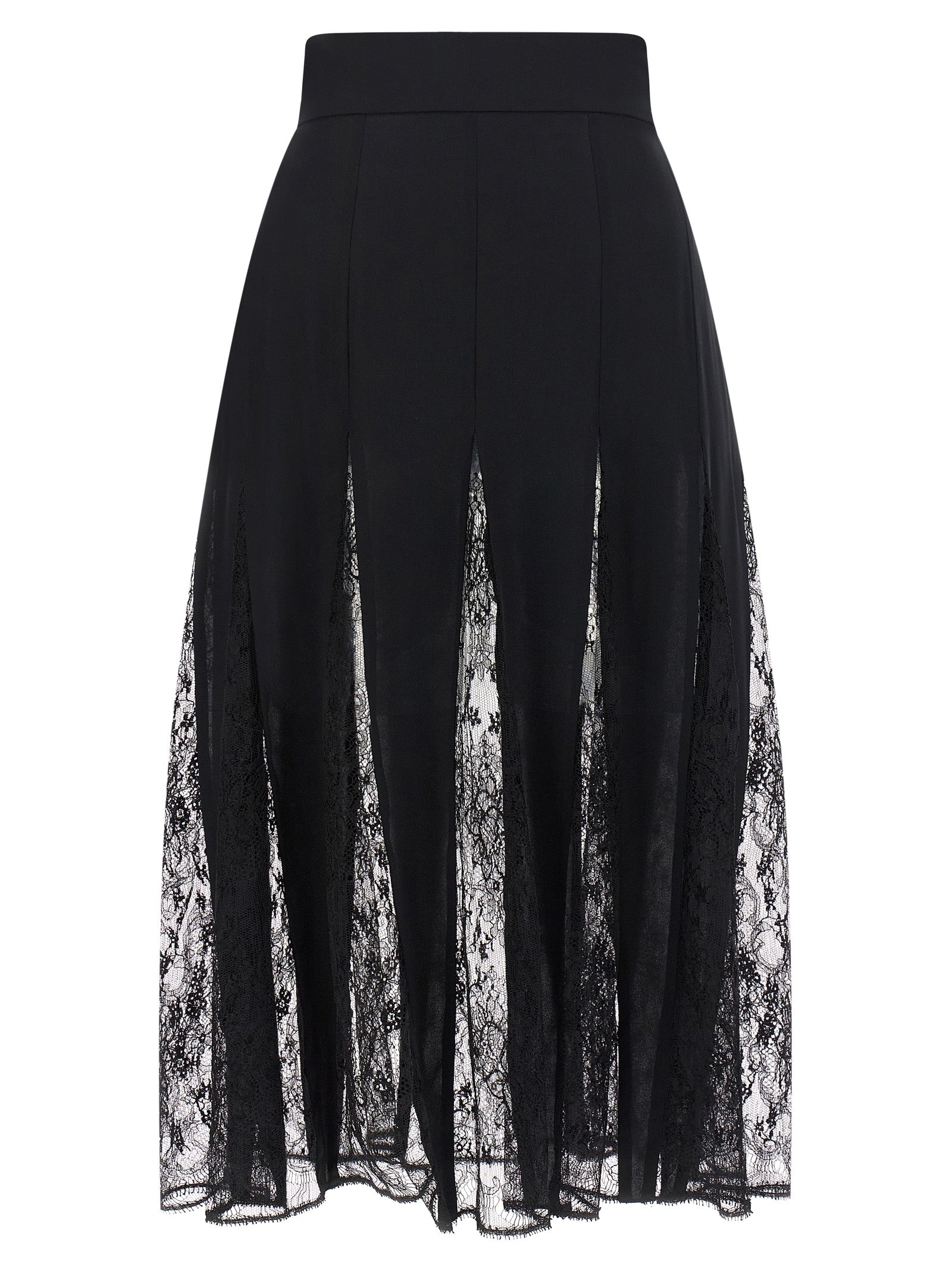 Dolce & Gabbana Charmeuse Skirt With Lace
