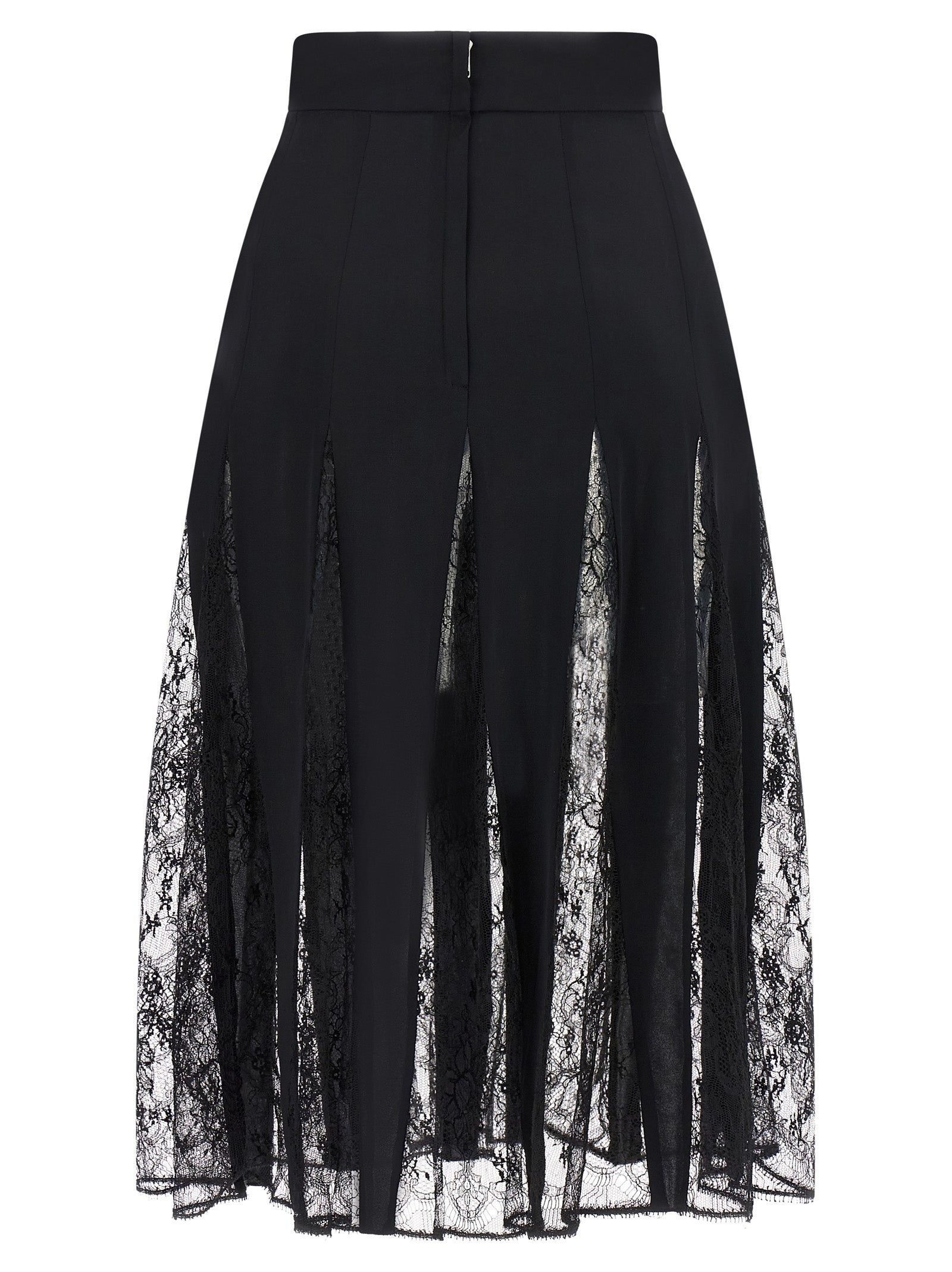 Dolce & Gabbana Charmeuse Skirt With Lace
