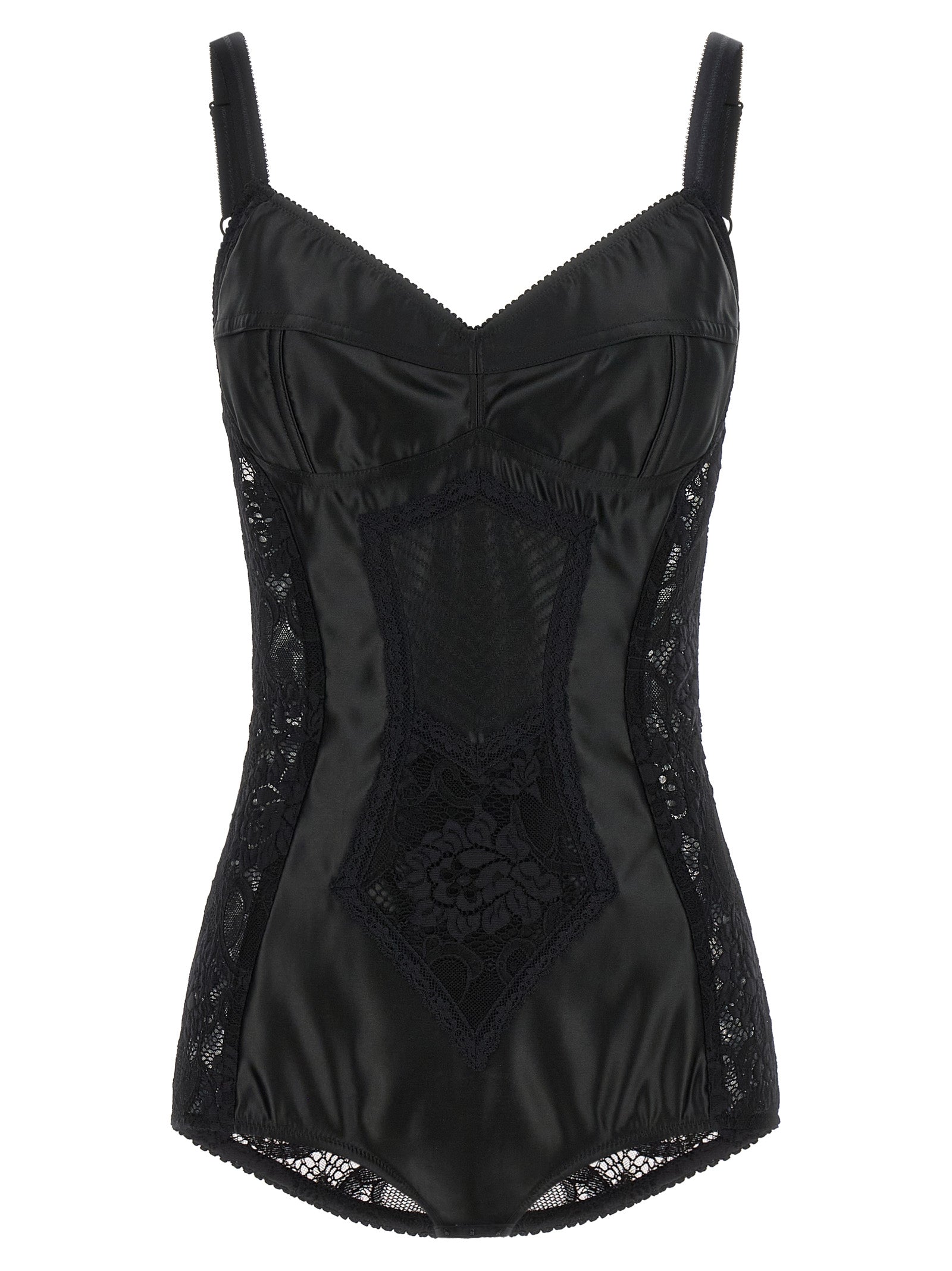 Dolce & Gabbana Satin And Lace Corsetry Bodysuit