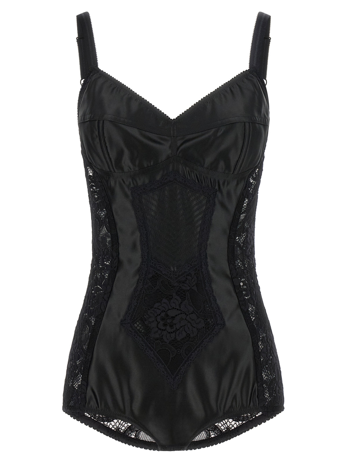 Dolce & Gabbana Satin And Lace Corsetry Bodysuit
