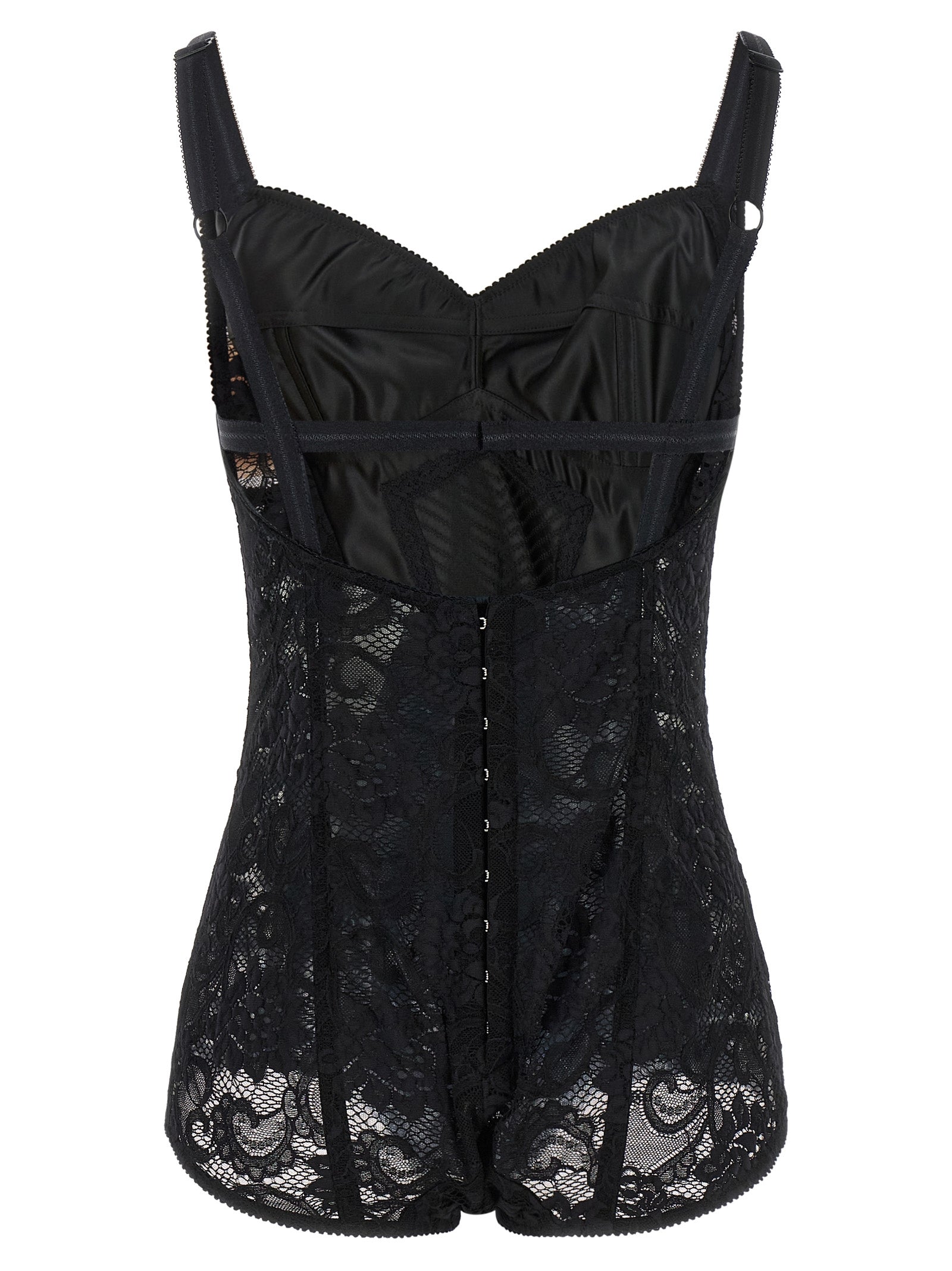 Dolce & Gabbana Satin And Lace Corsetry Bodysuit