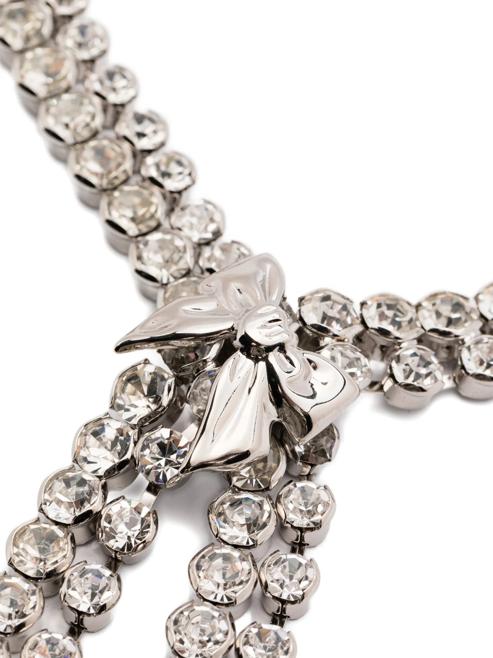 Alessandra Rich Bow Crystals Necklace