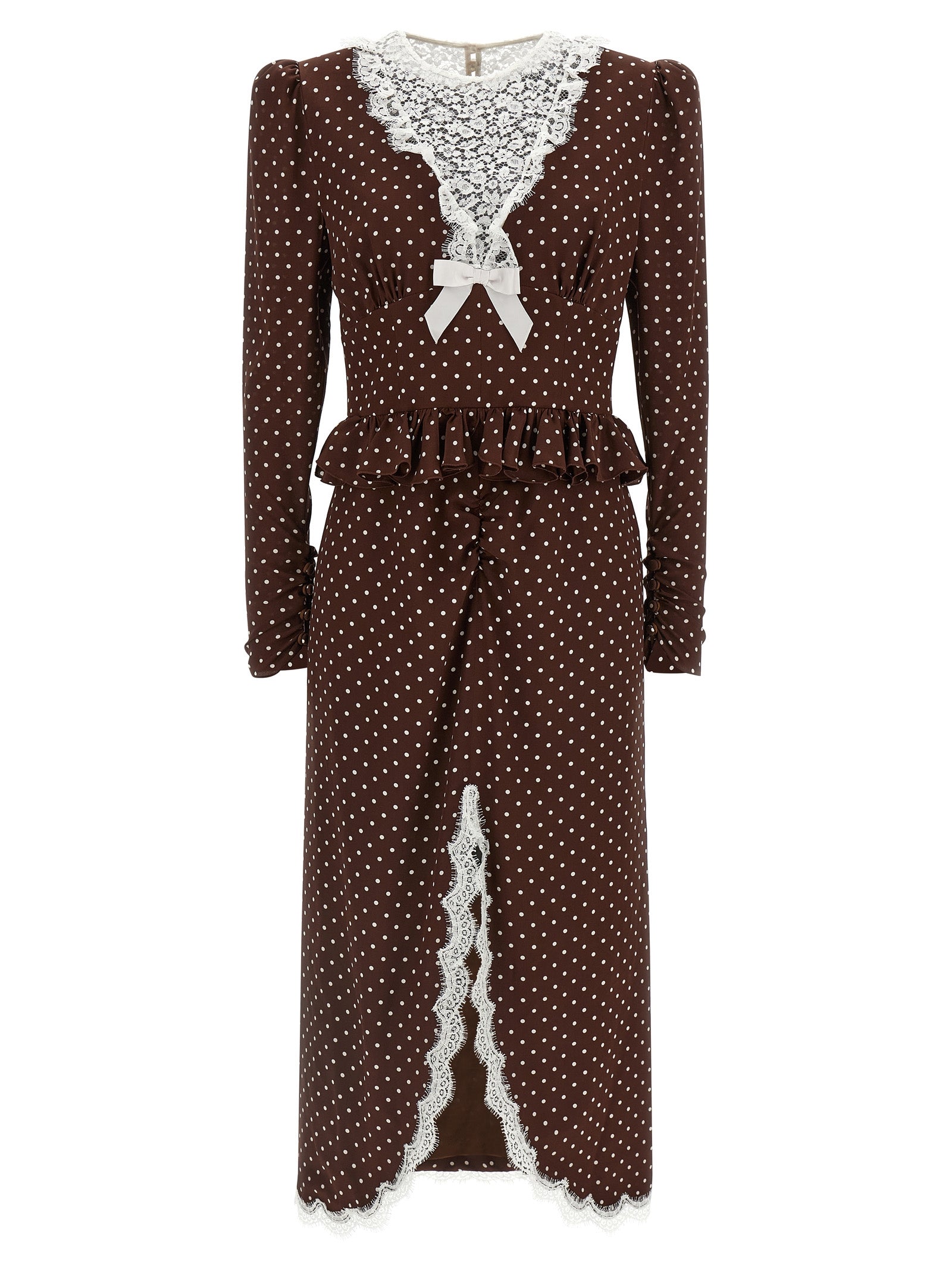 Alessandra Rich 'Polka Dot Midi' Dress