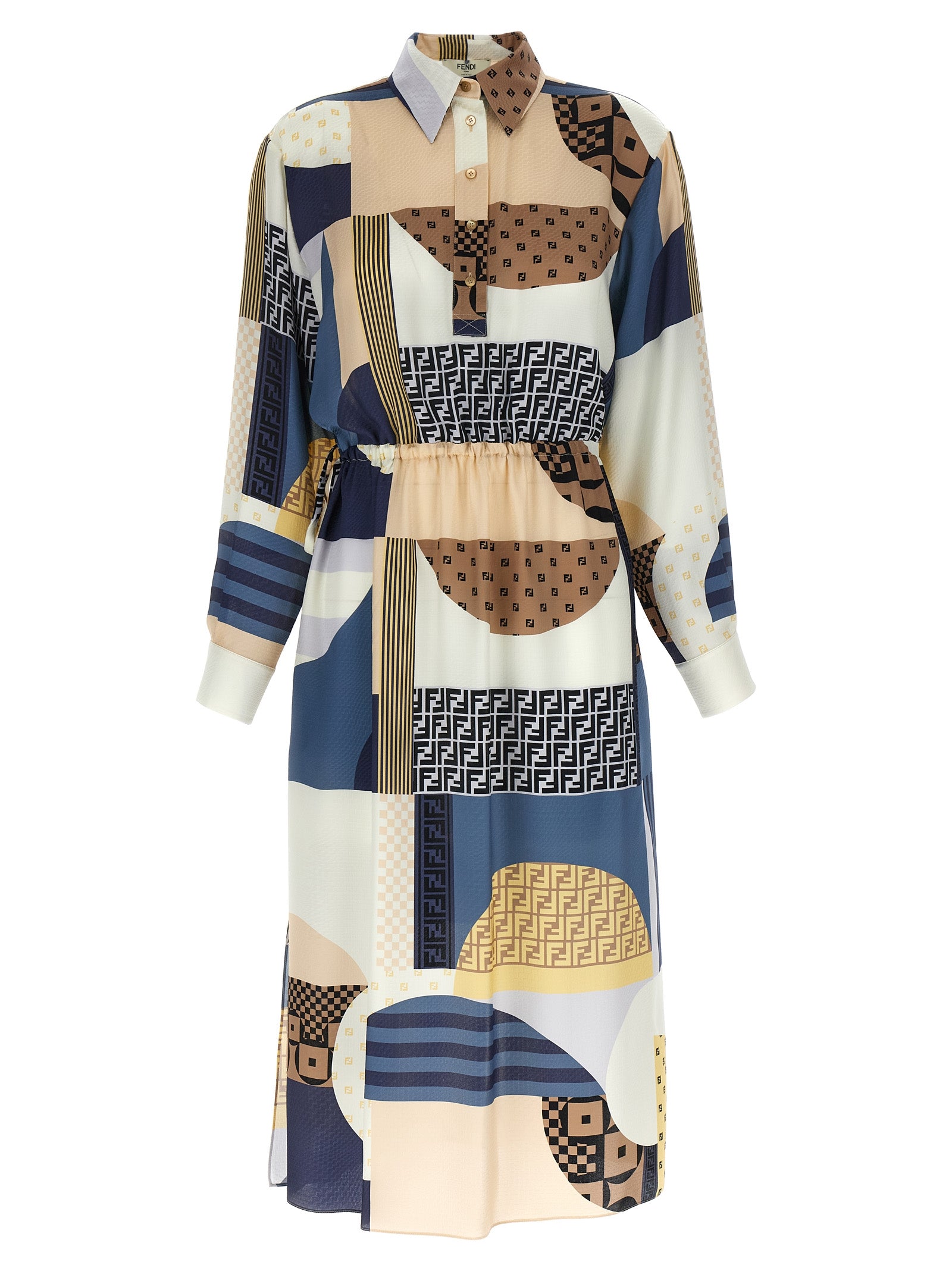 Fendi Patchwork Silk Dress