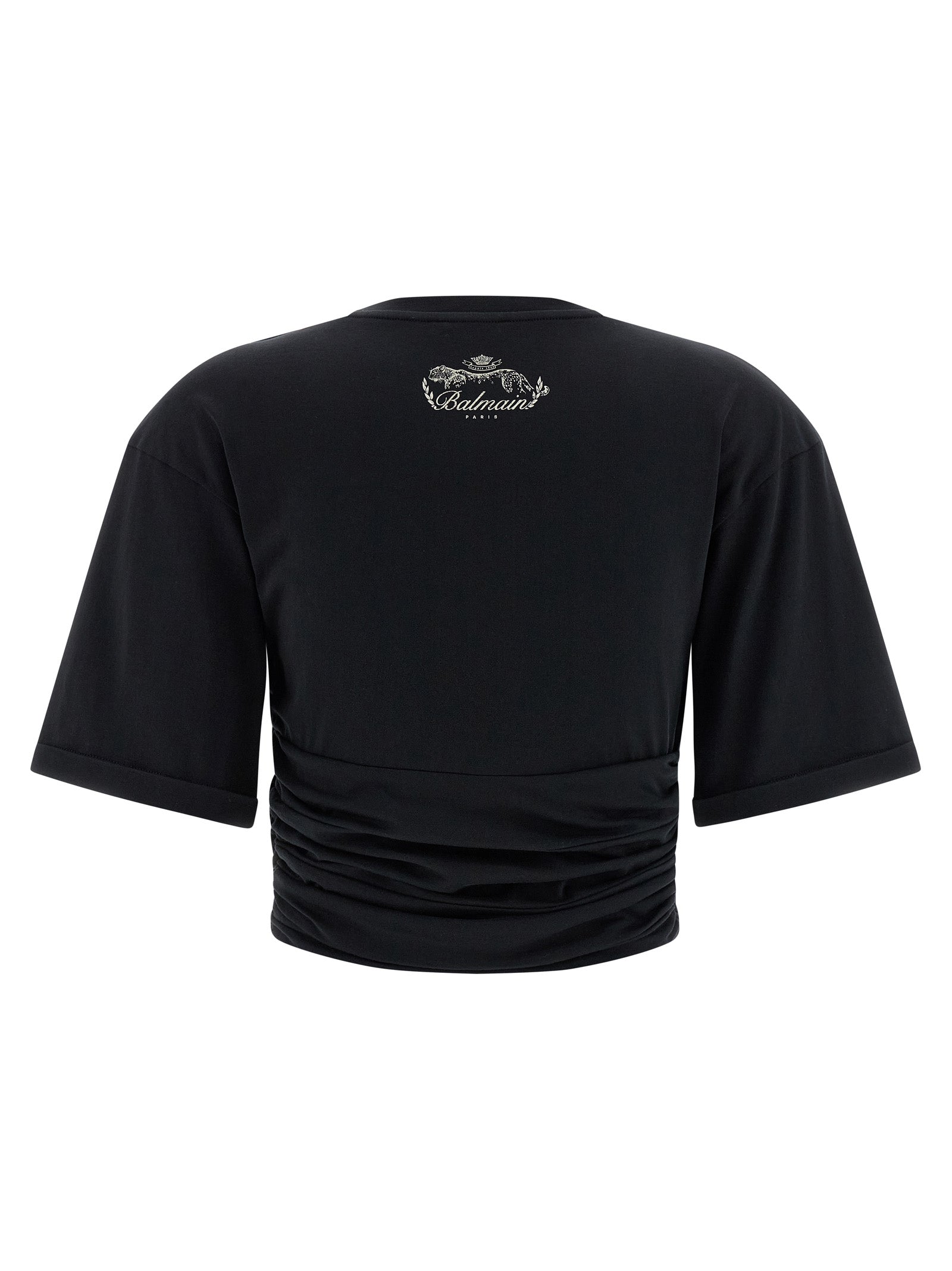 Balmain Knotted Crop T-Shirt