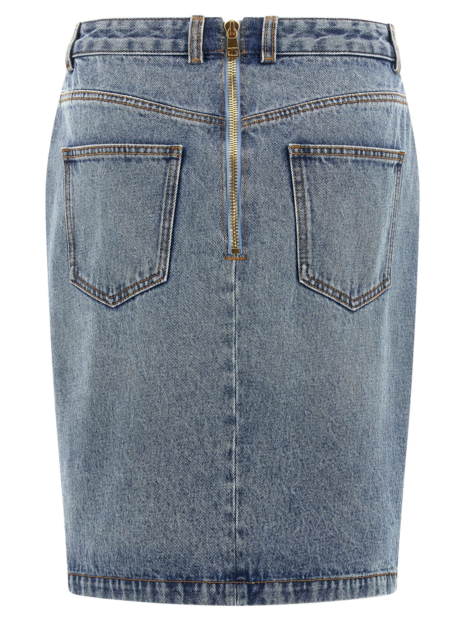 Balmain Denim Skirt