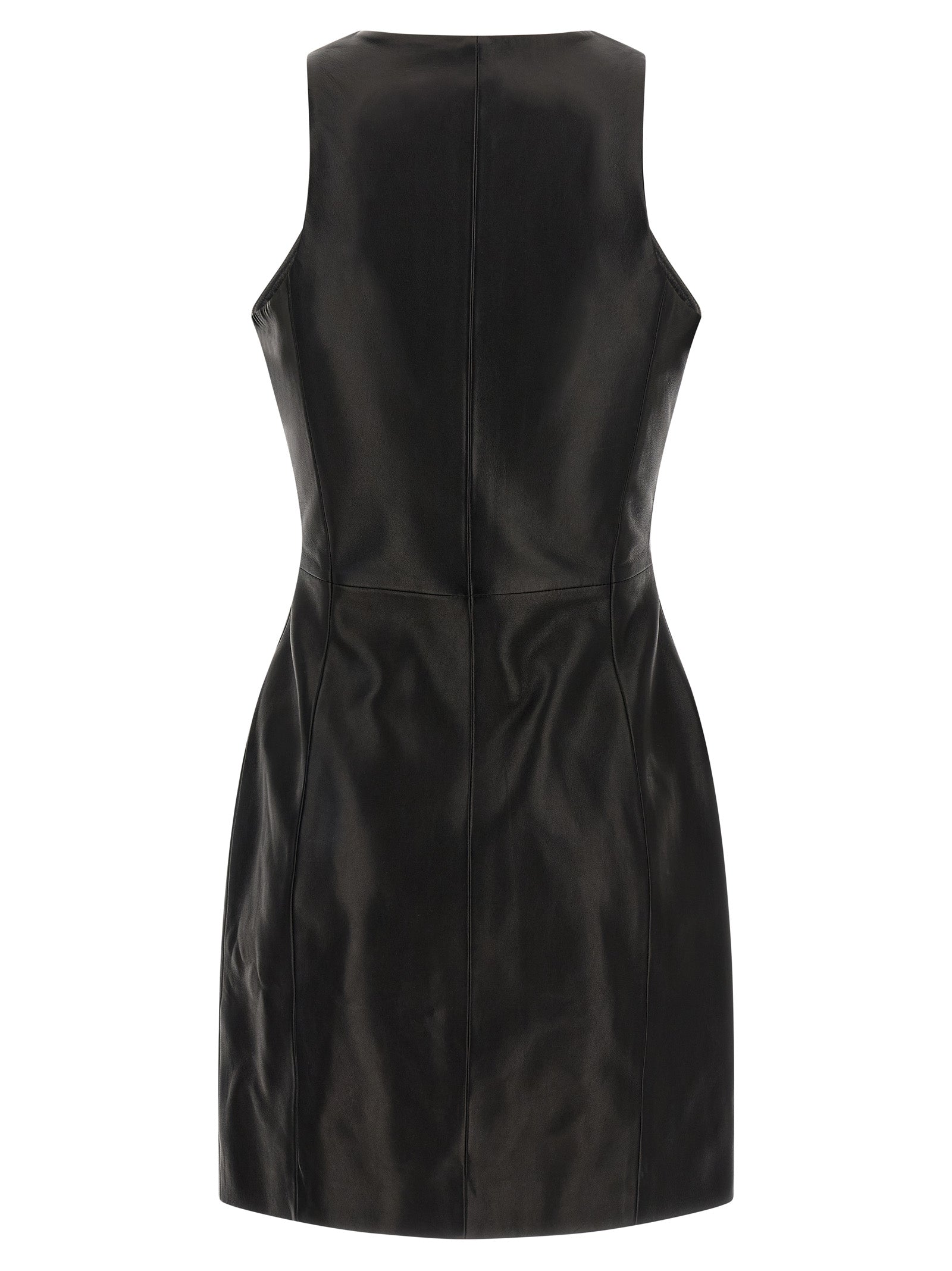 Balmain Maxi Zip Leather Dress
