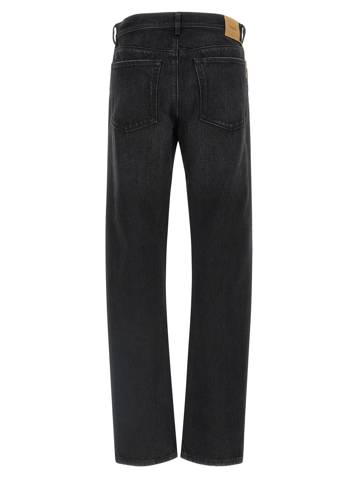 Fendi Yellow Stitching Jeans With Visible Thread