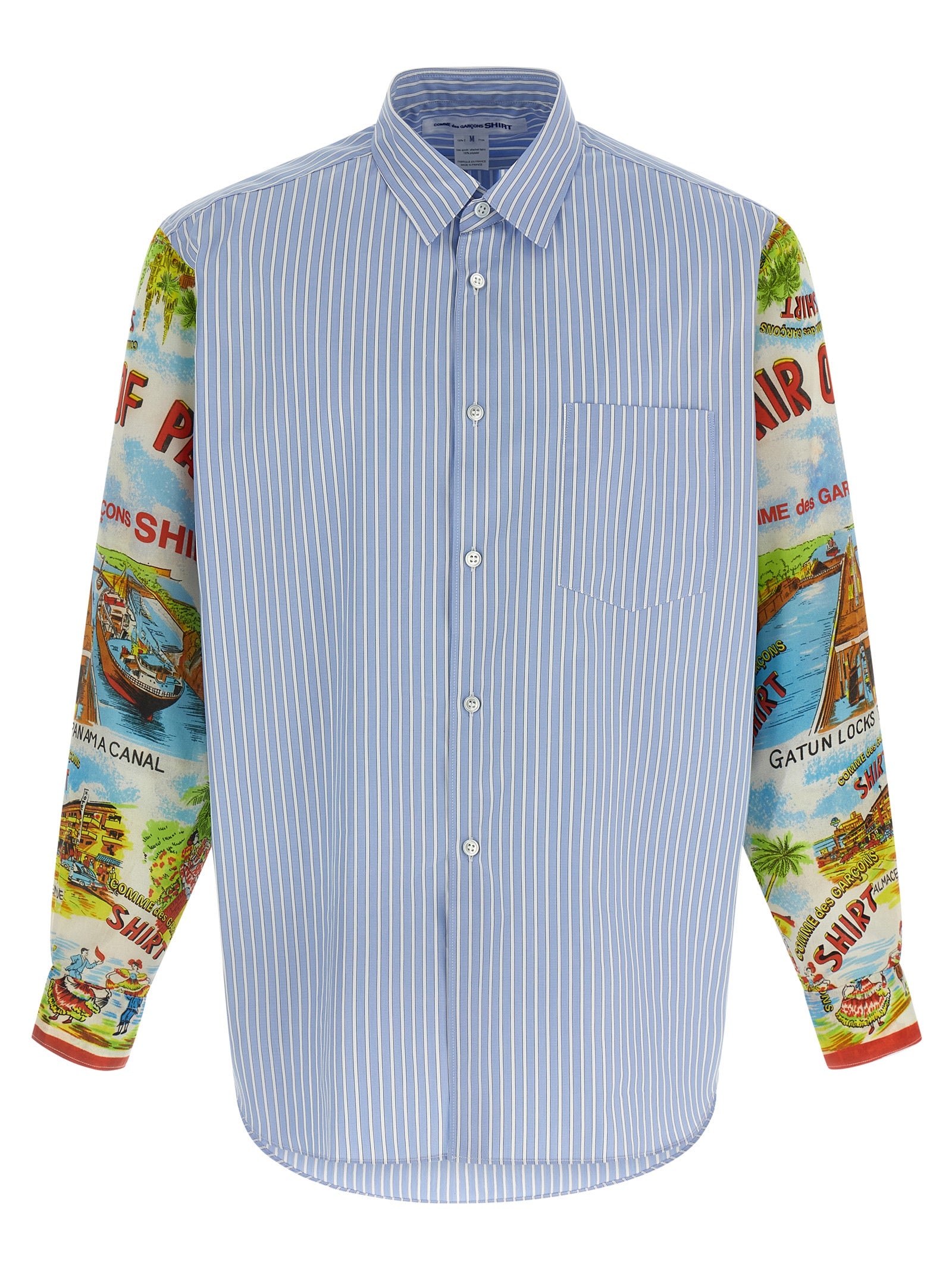 Comme Des Garcons Shirt Patterned Sleeve Shirt