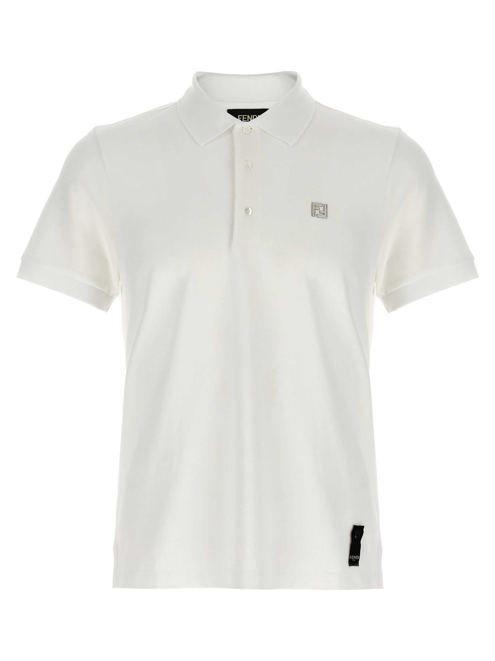 Fendi Ff Metallic Logo Polo Shirt