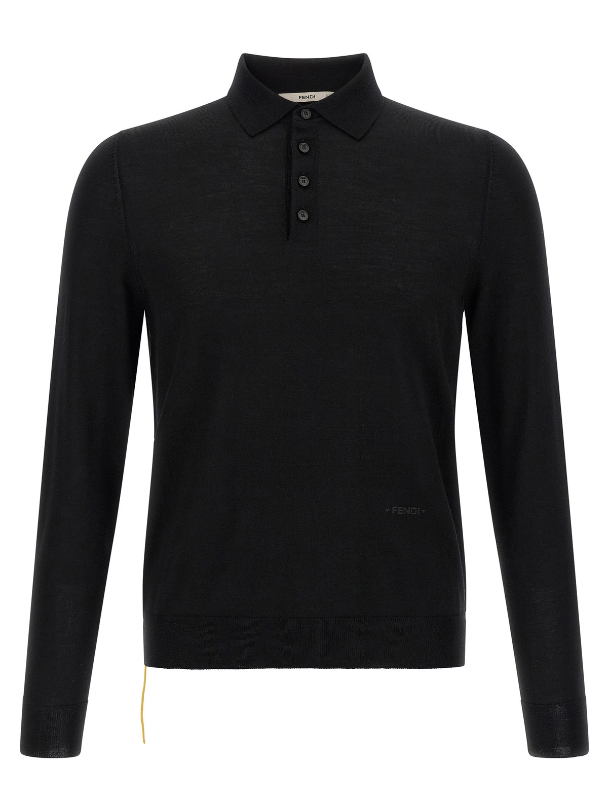 Fendi Yellow Stitching Polo Shirt With Visible Thread