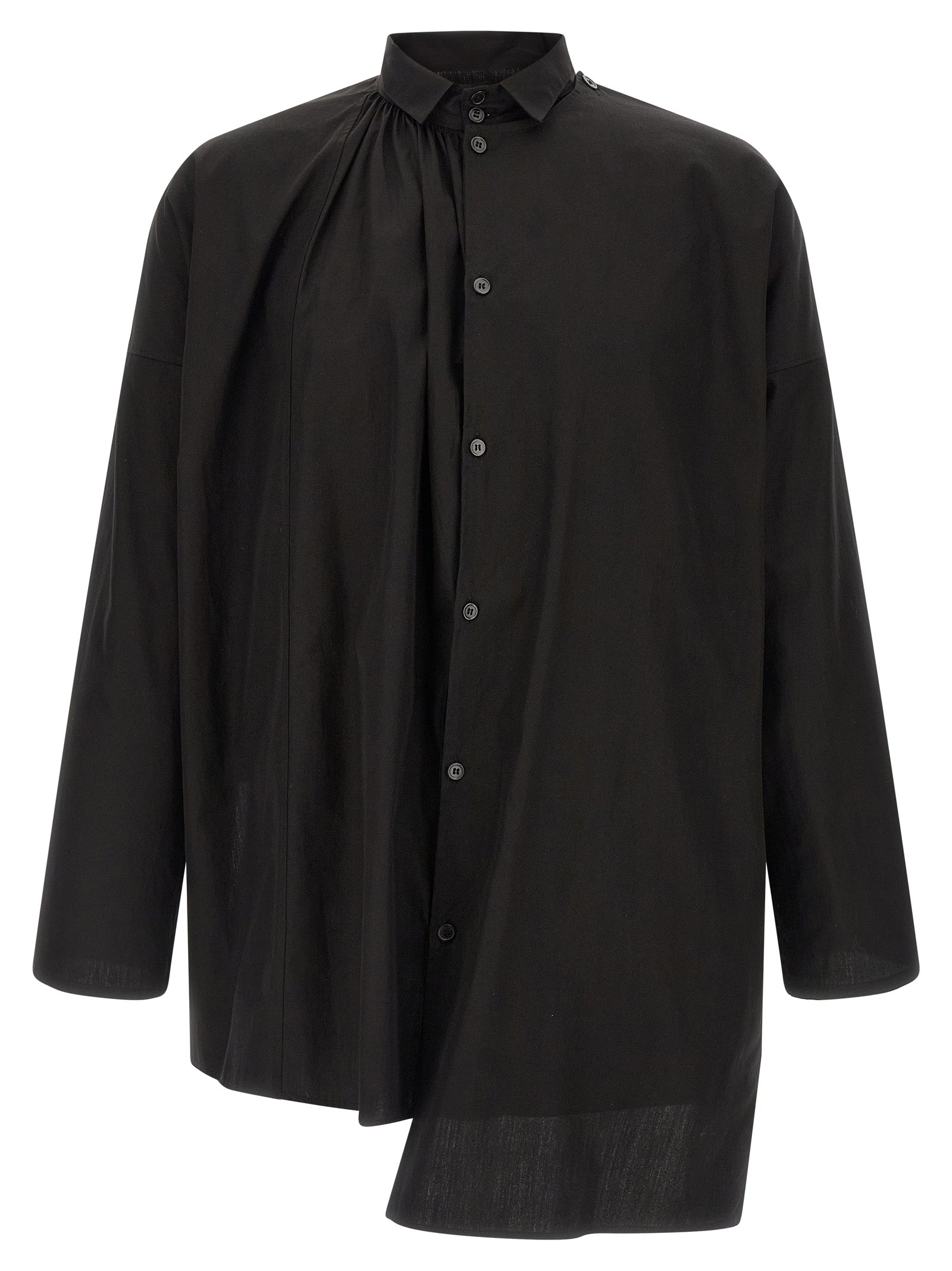 Yohji Yamamoto 'Collar Gather Double B' Shirt
