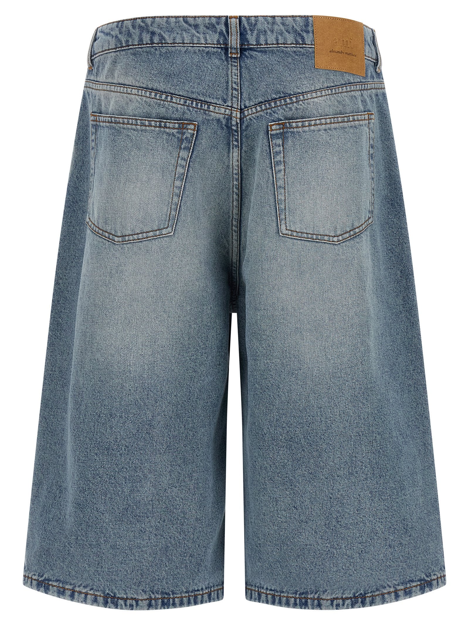 Ami Paris Denim Bermuda Shorts