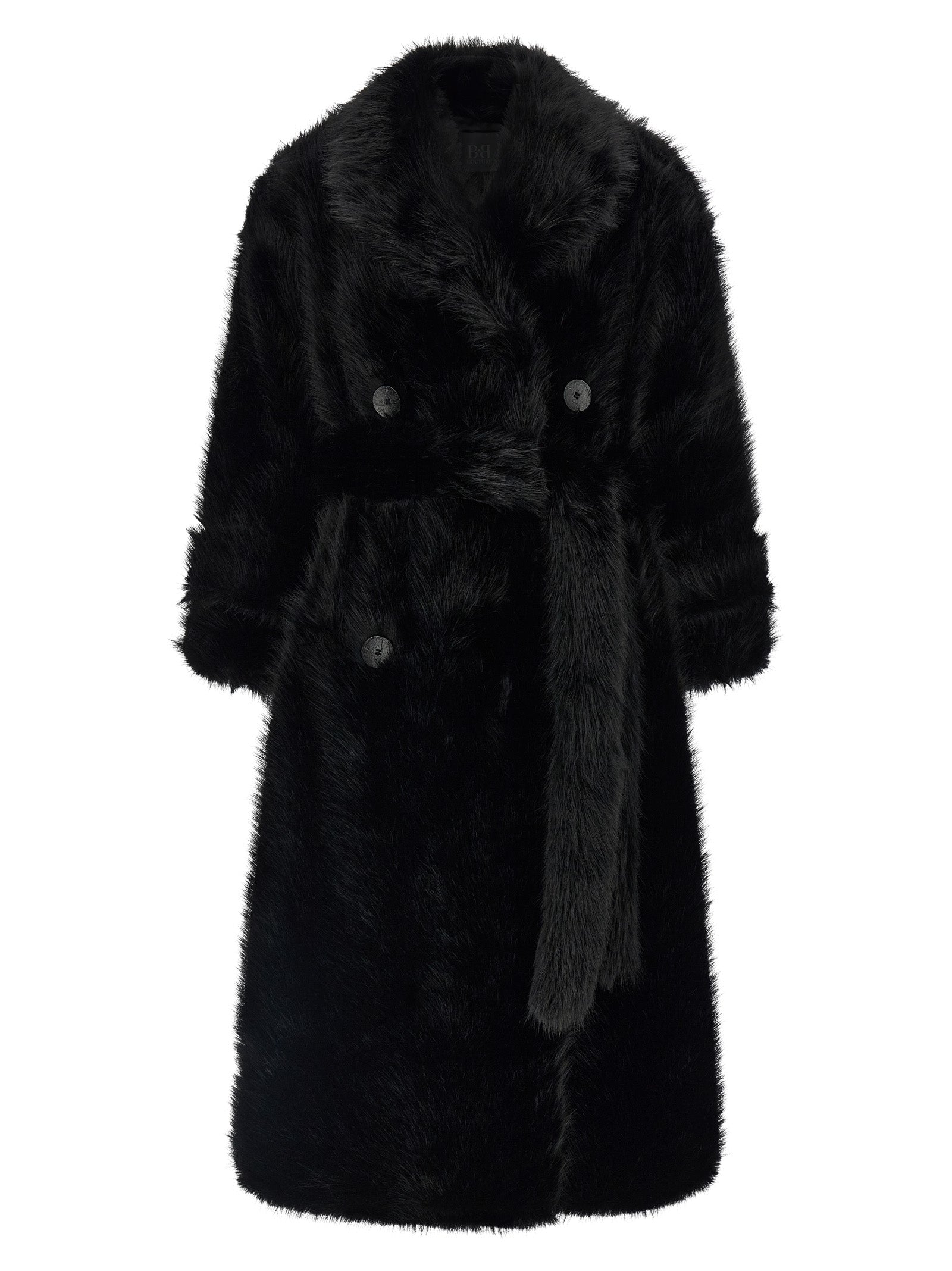 B&B Couture 'Jackie' Eco-Fur Trench Coat