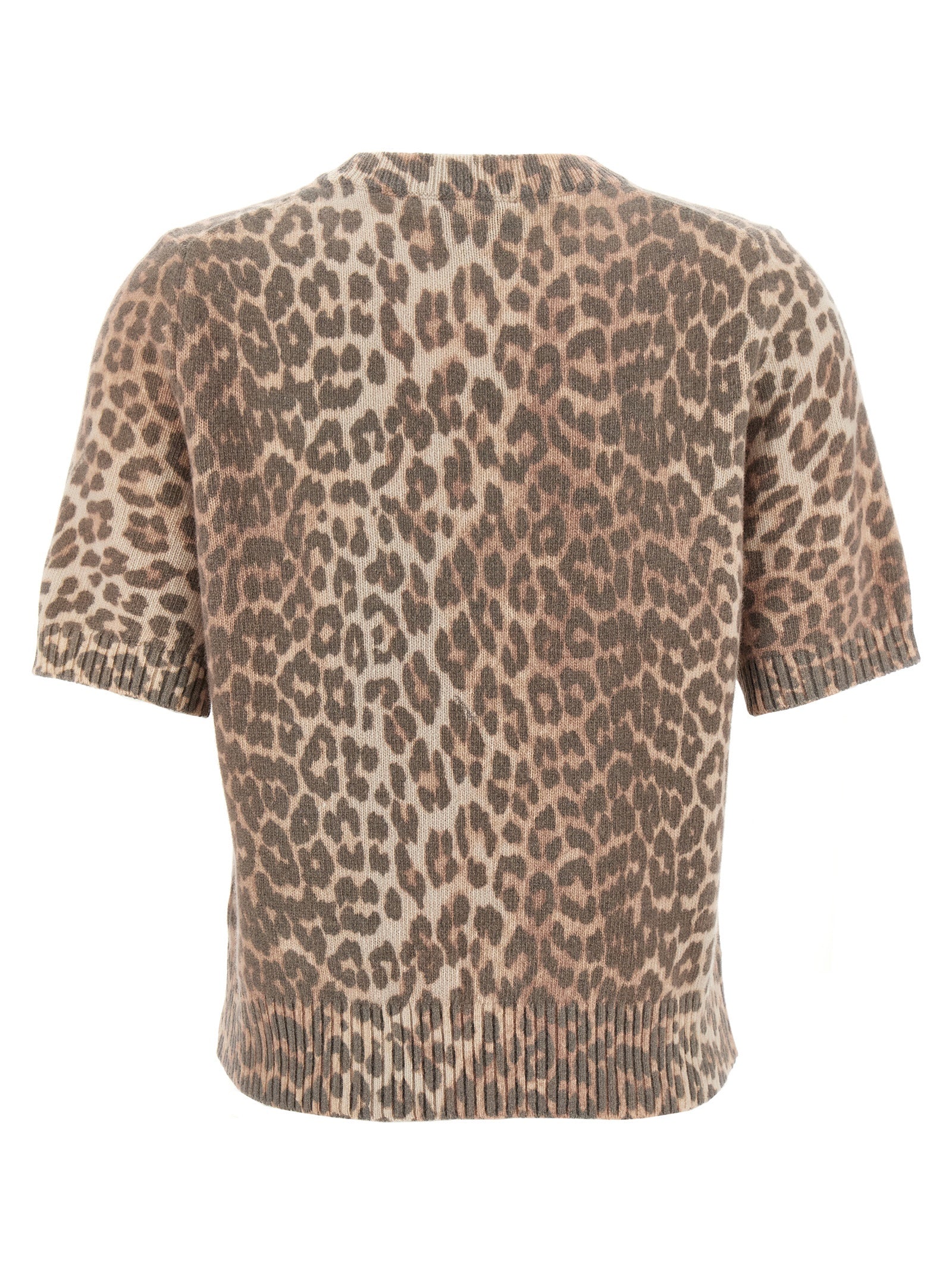 Ganni 'Leopard Wool Mix' T-Shirt