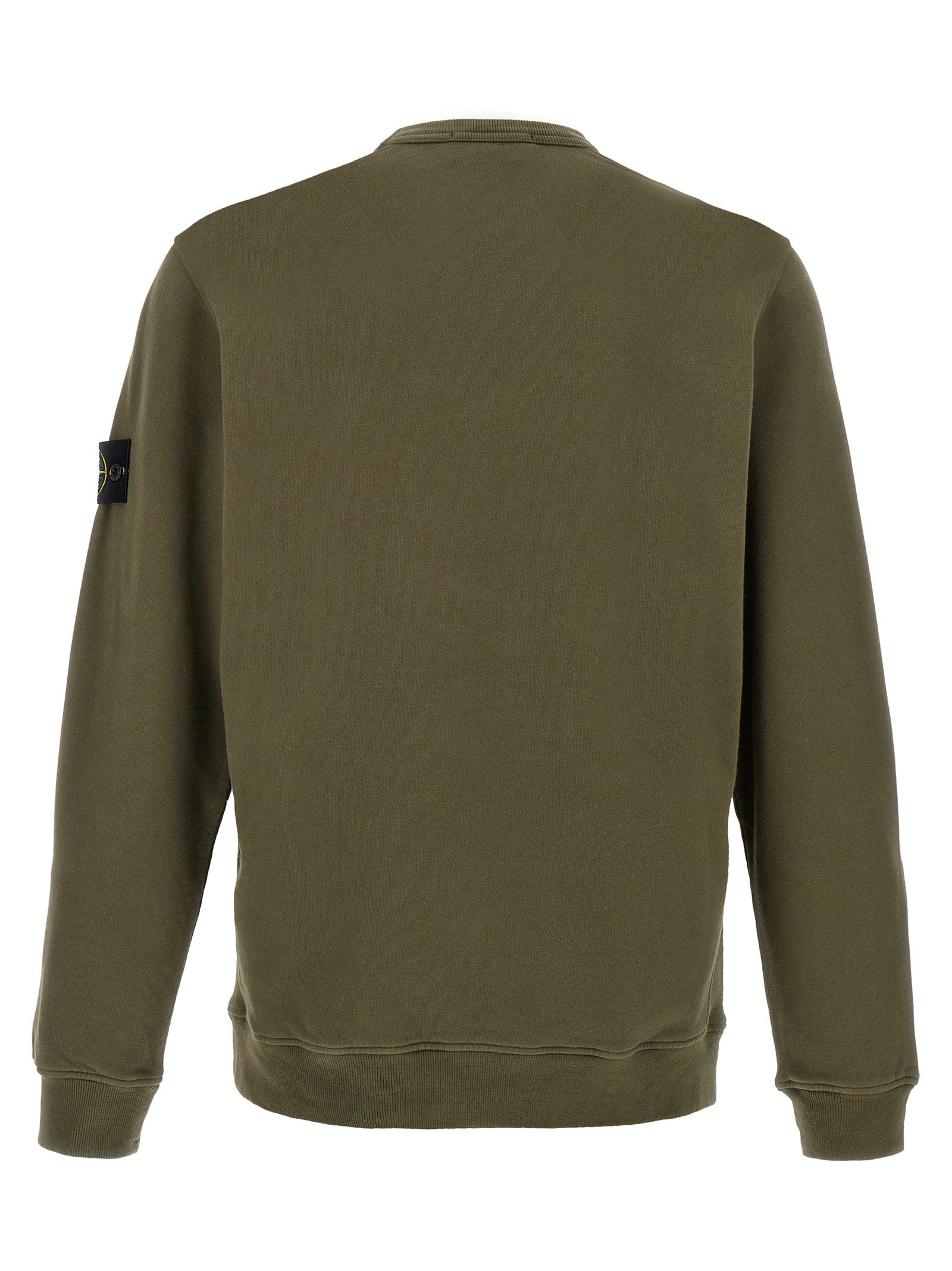 Stone Island Logo Badge Cotton Sweatshirt