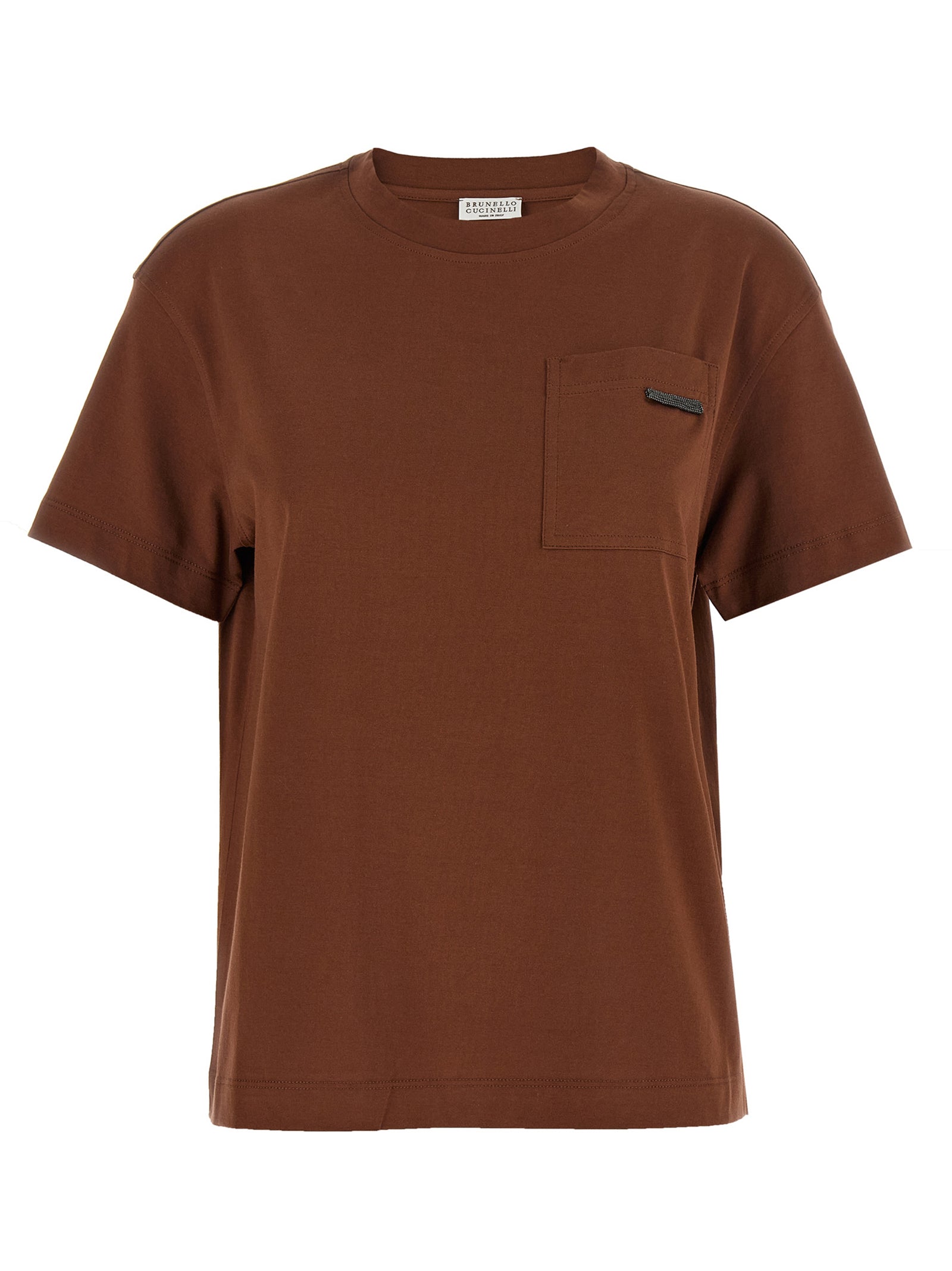 Brunello Cucinelli 'Shiny Tab' T-Shirt
