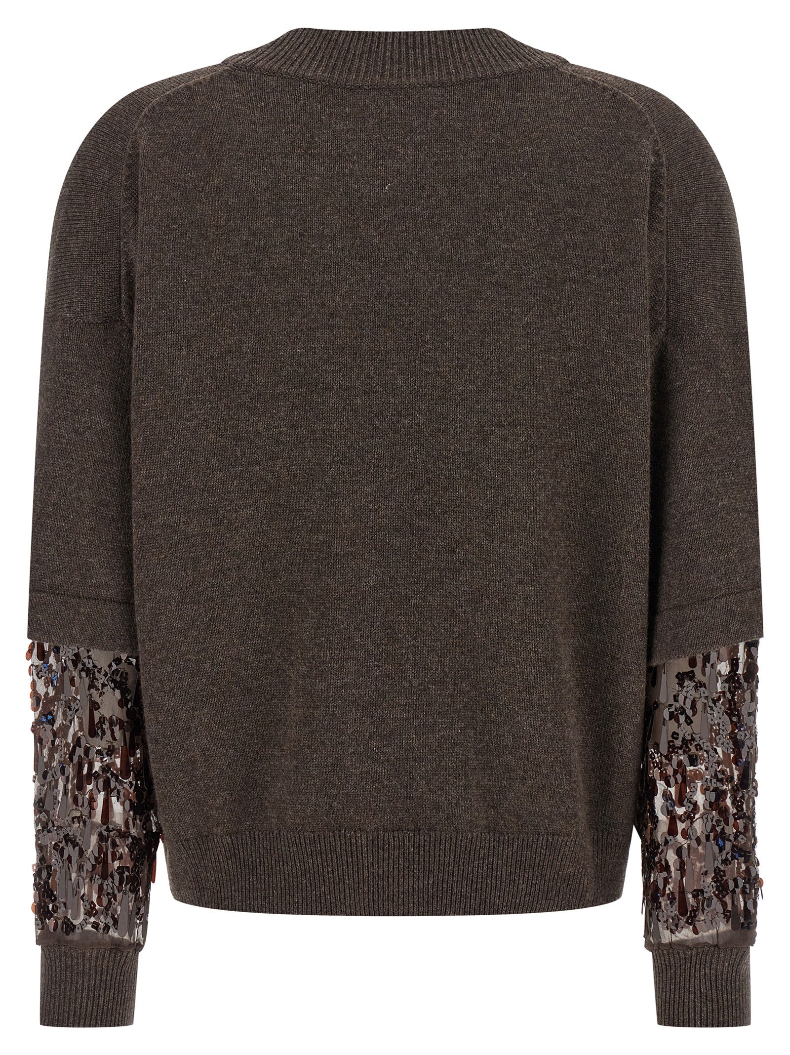 Brunello Cucinelli Sequin Sleeve Sweater