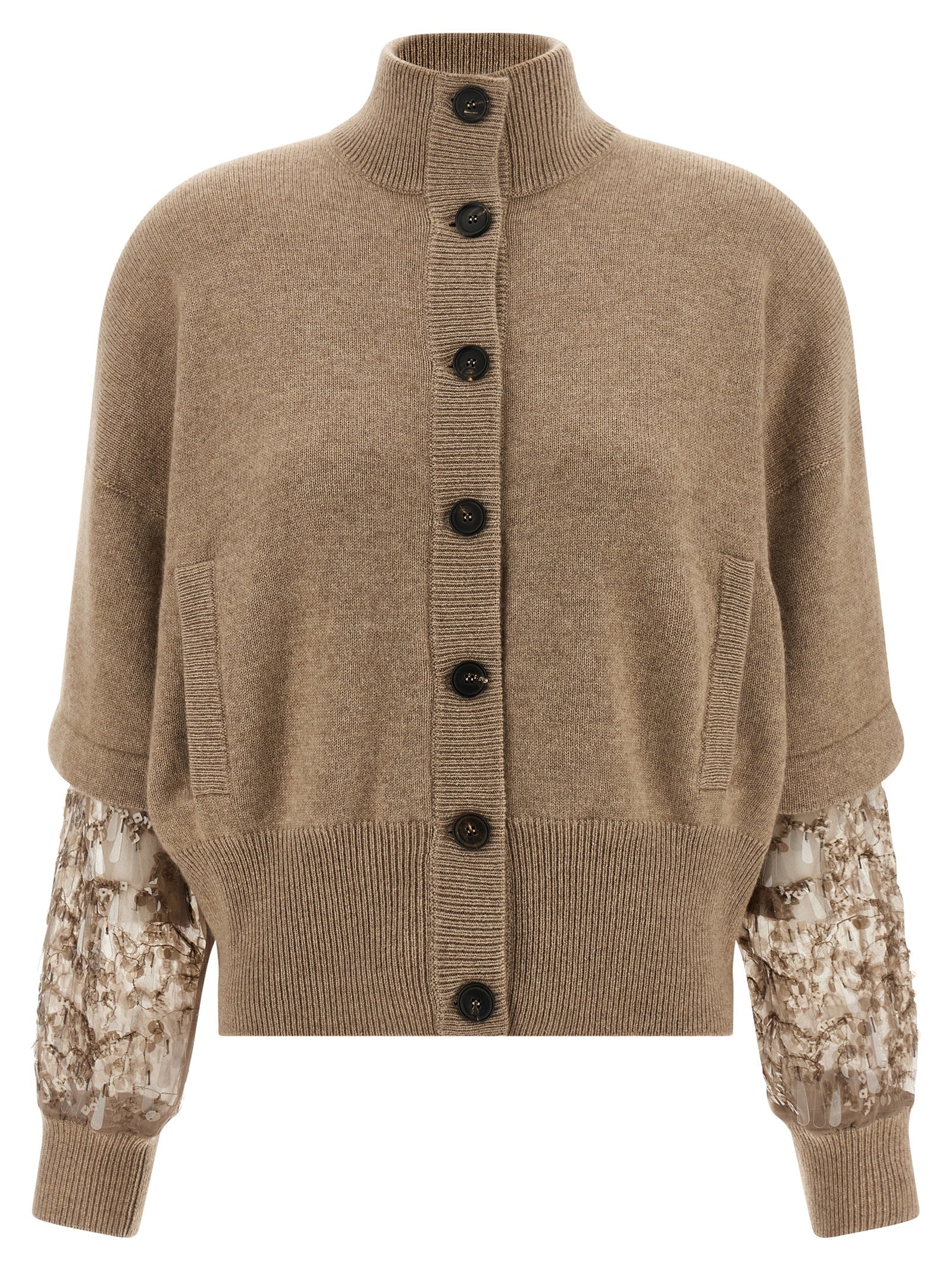 Brunello Cucinelli Sequin Sleeve Cardigan