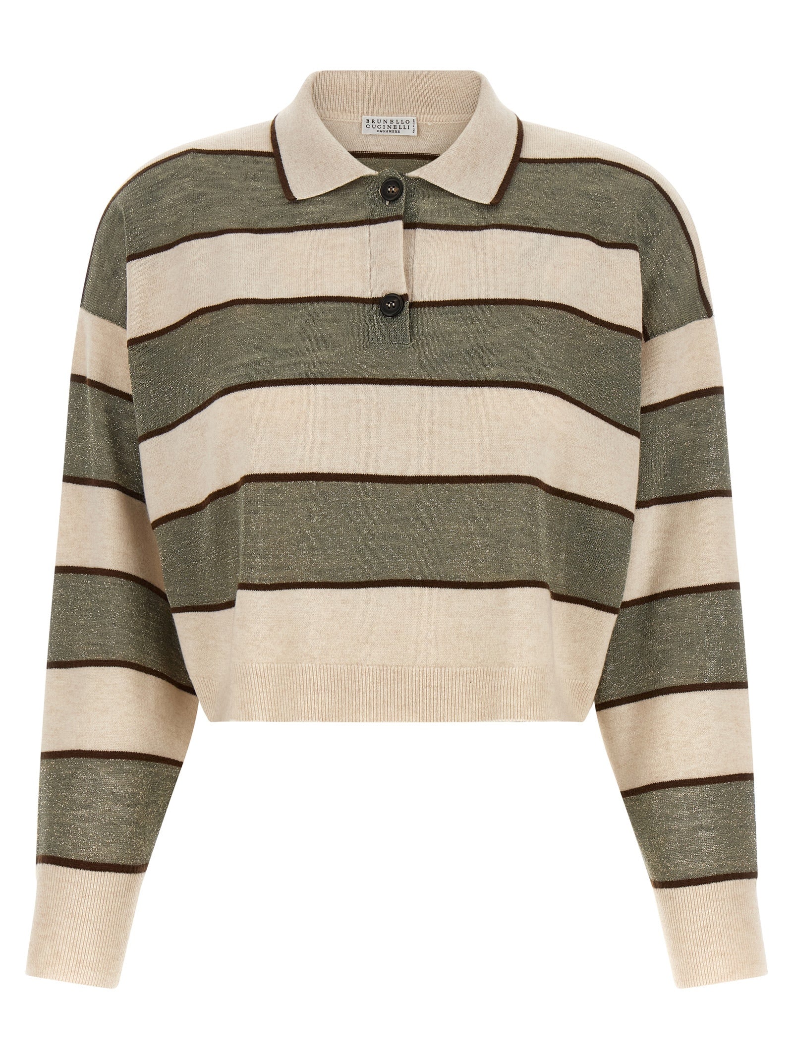 Brunello Cucinelli 'Sparkling Stripes' Polo Shirt