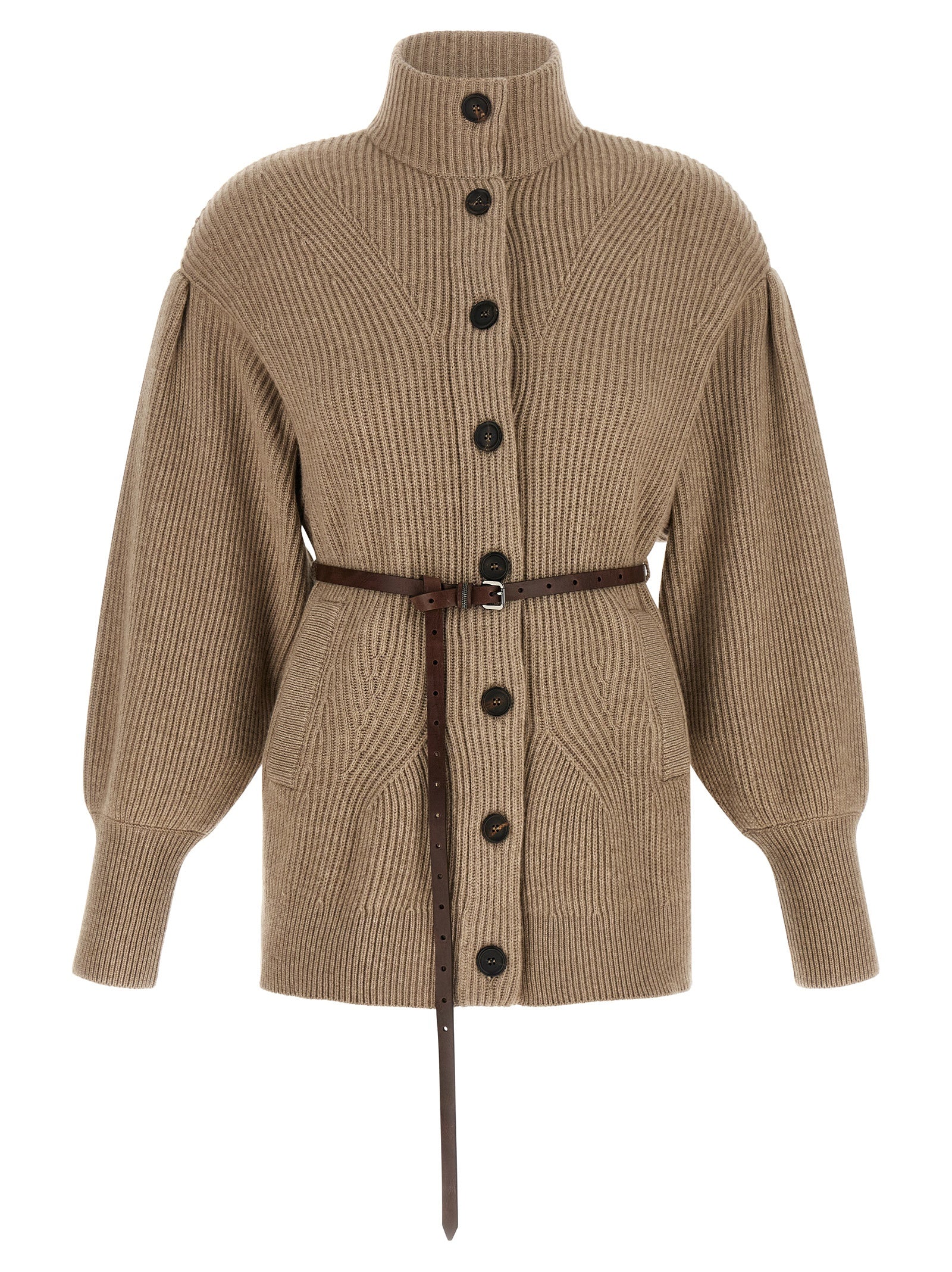 Brunello Cucinelli English Half-Ribbed Cardigan