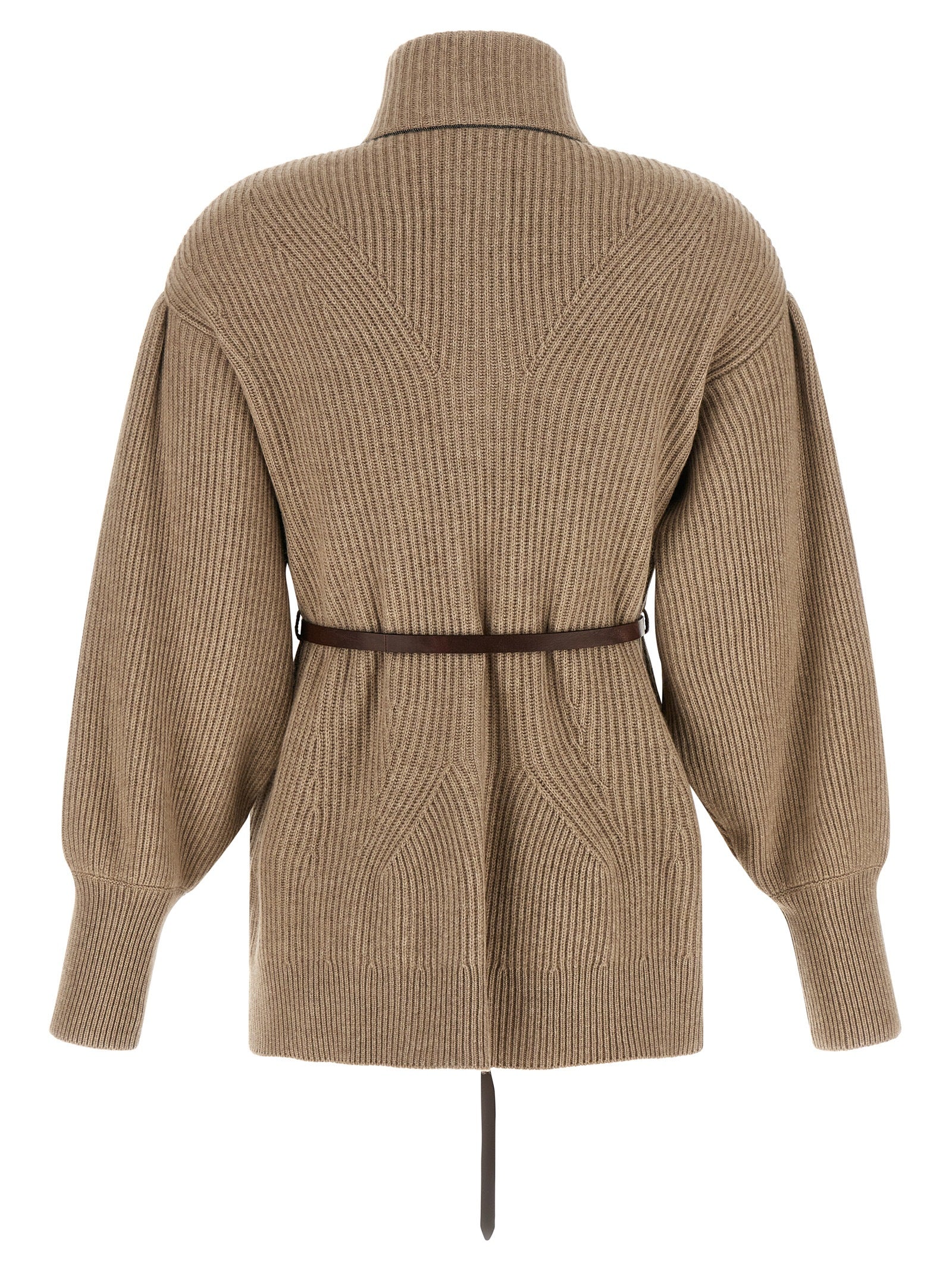 Brunello Cucinelli English Half-Ribbed Cardigan