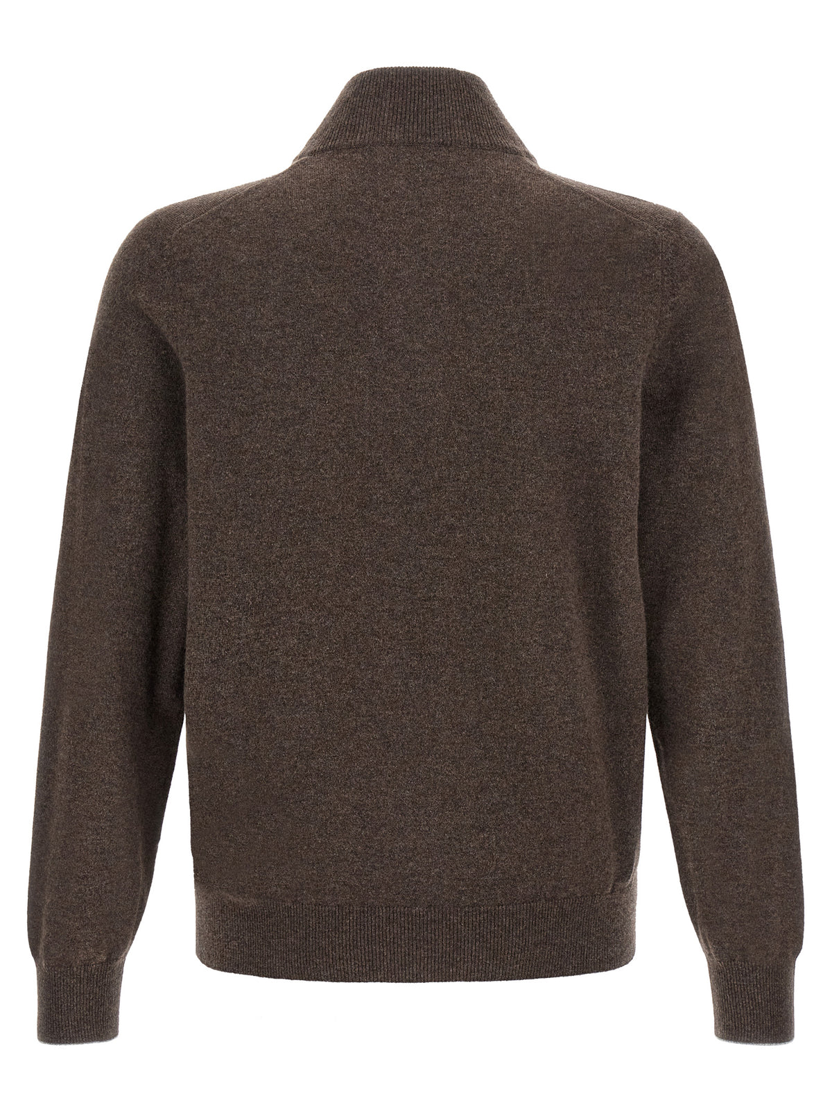 Brunello Cucinelli Brown Half-Zip Sweater