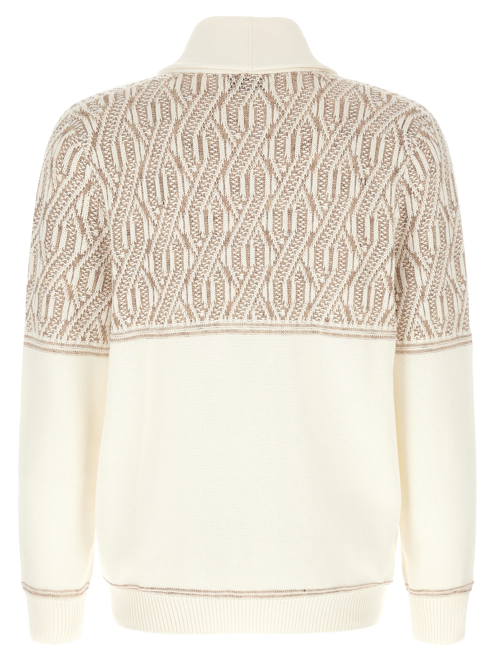 Brunello Cucinelli Braided Jacquard Shoulders Cardigan