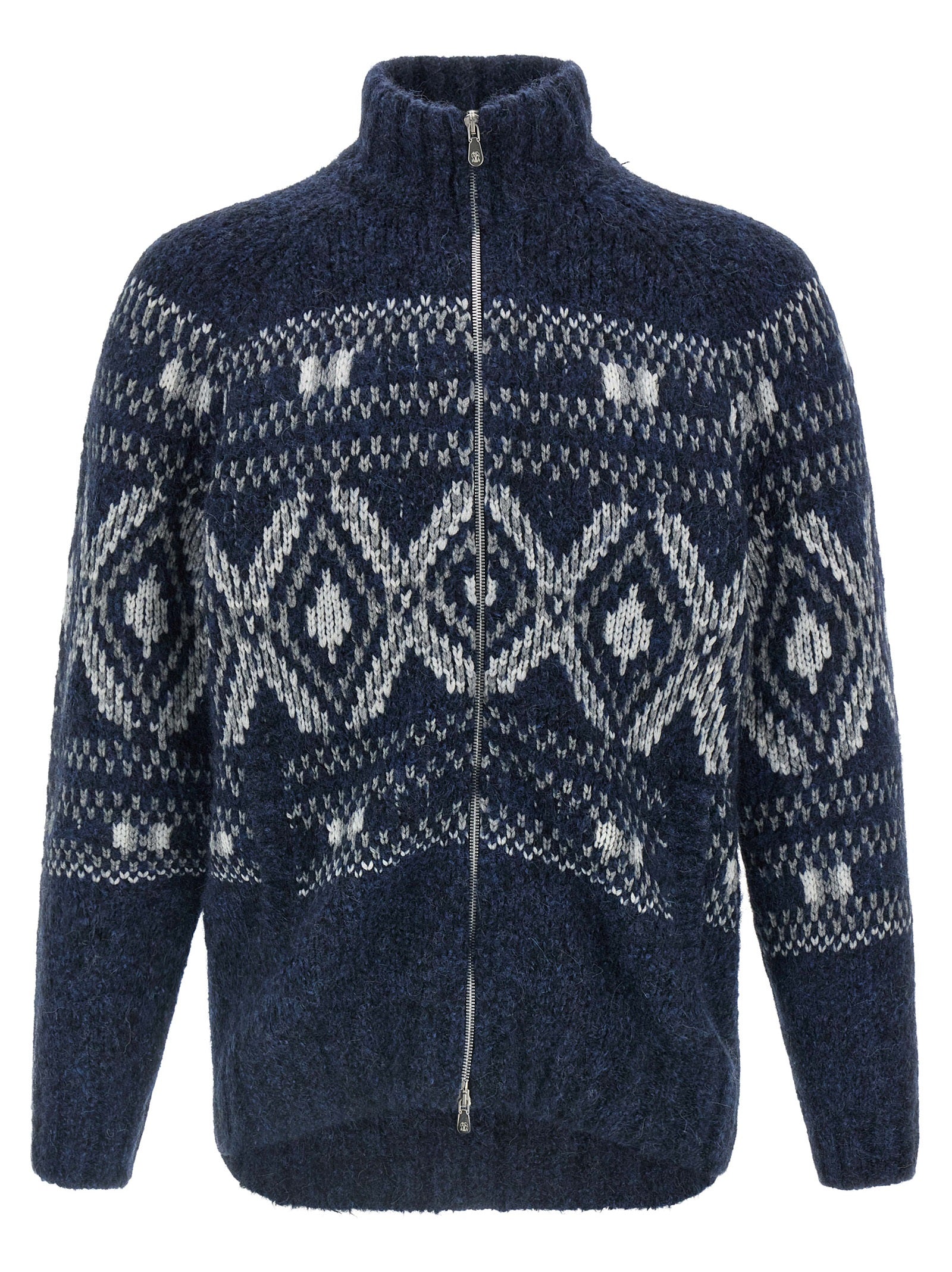 Brunello Cucinelli 'Geometric Jacquard' Cardigan