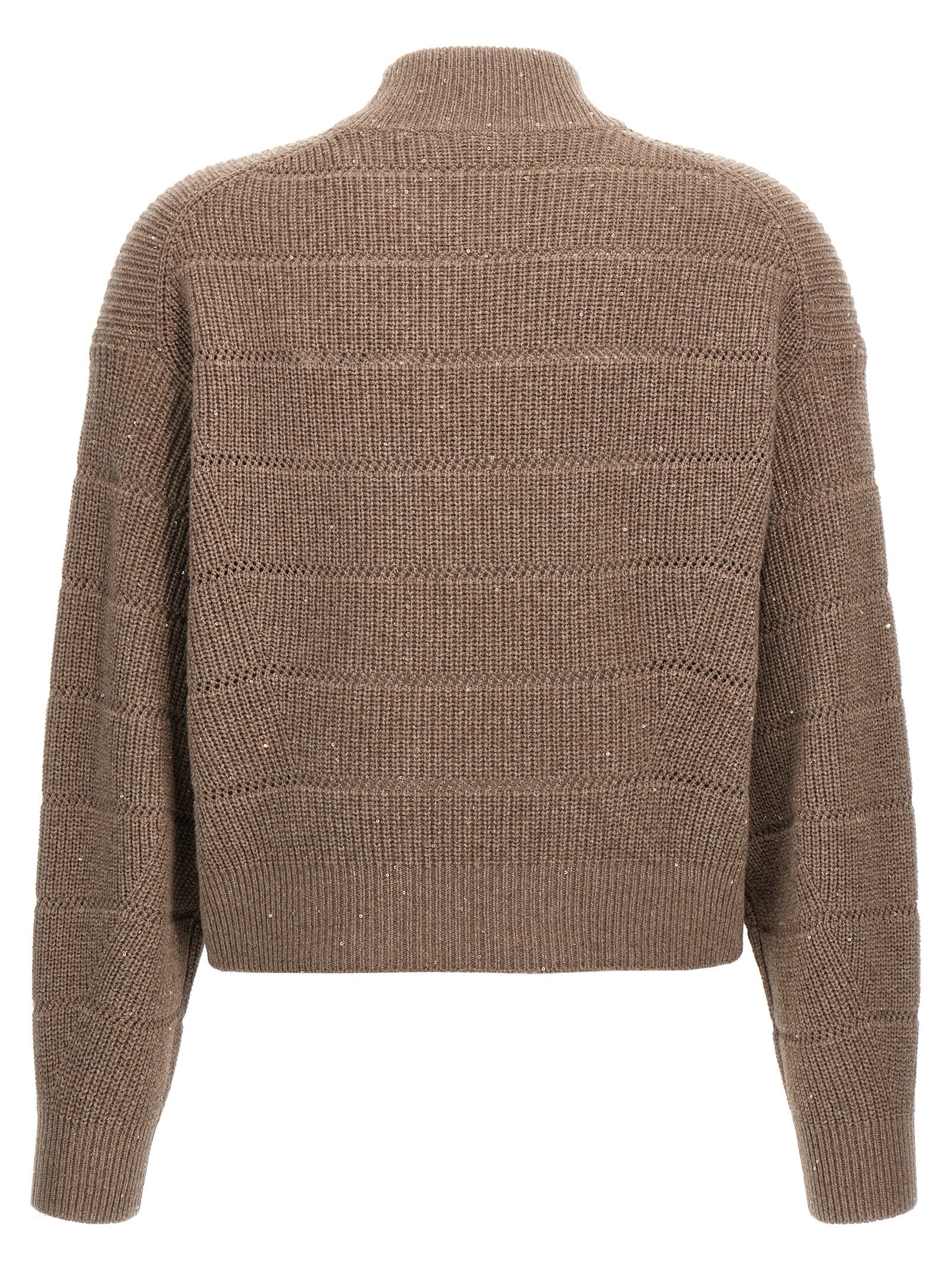 Brunello Cucinelli 'Rustic Dazzling Net' Cropped Sweater