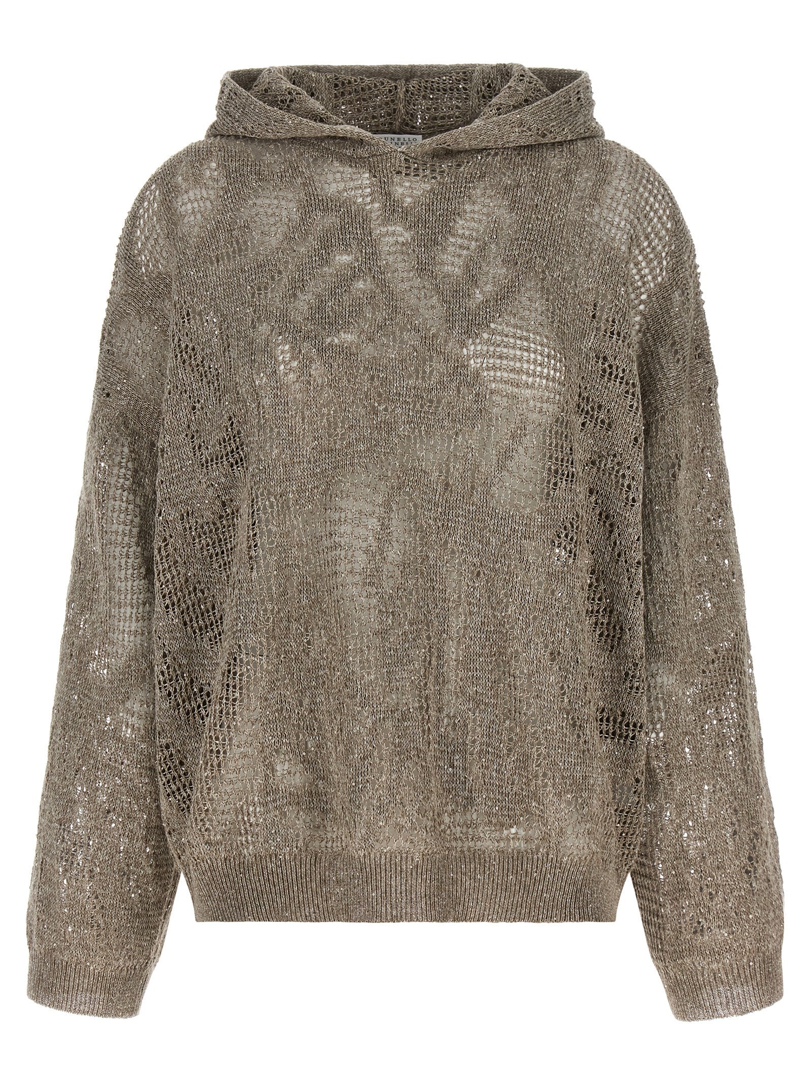 Brunello Cucinelli Openwork Hooded Sweater
