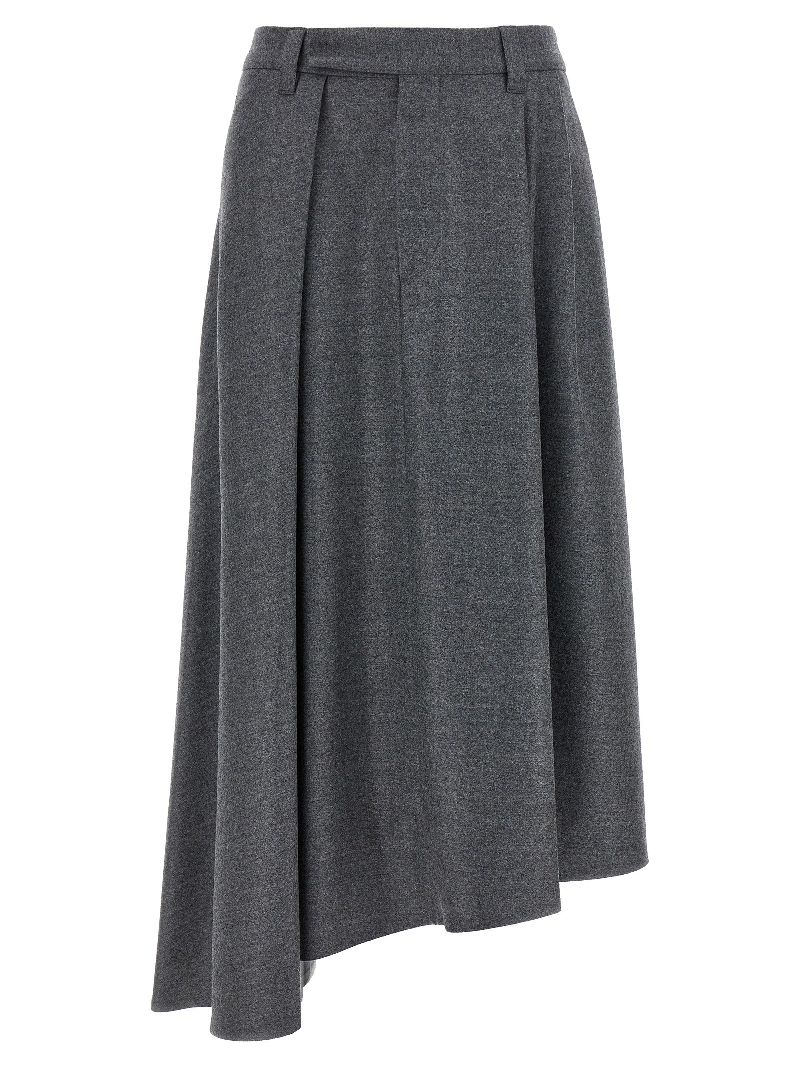 Brunello Cucinelli Asymmetrical Wool Skirt