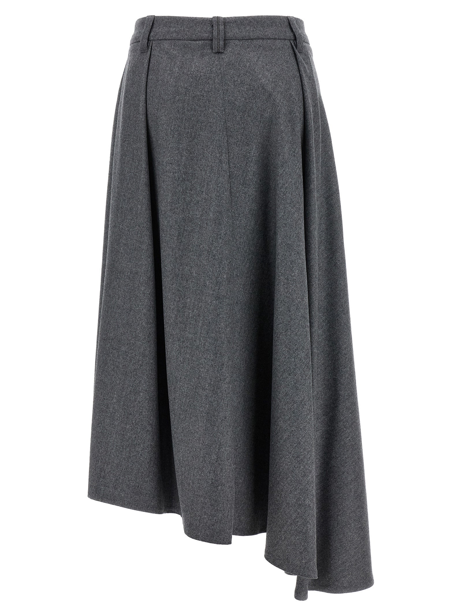Brunello Cucinelli Asymmetrical Wool Skirt