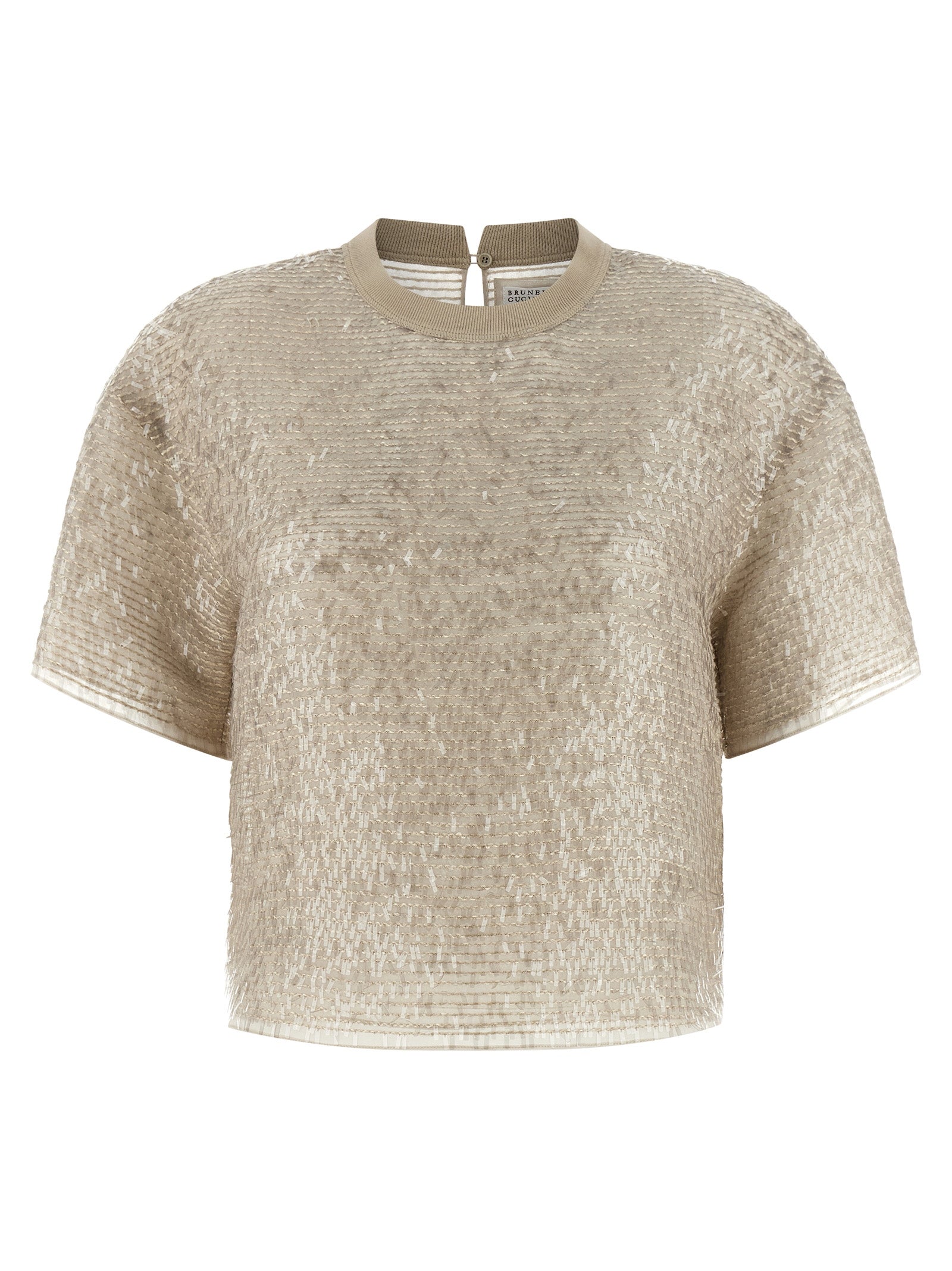 Brunello Cucinelli 'Dazzling Cascade Embroidery' T-Shirt
