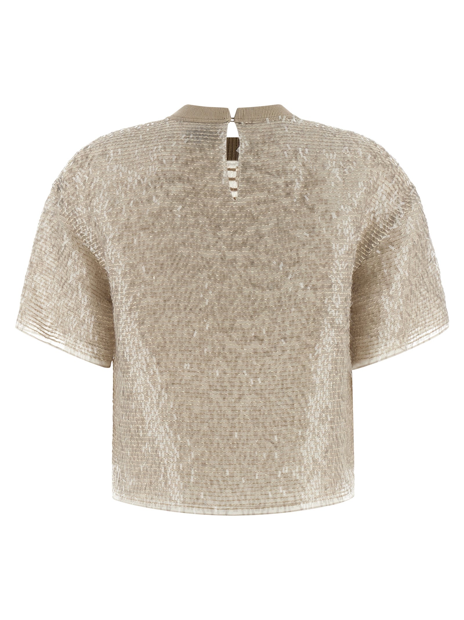 Brunello Cucinelli 'Dazzling Cascade Embroidery' T-Shirt
