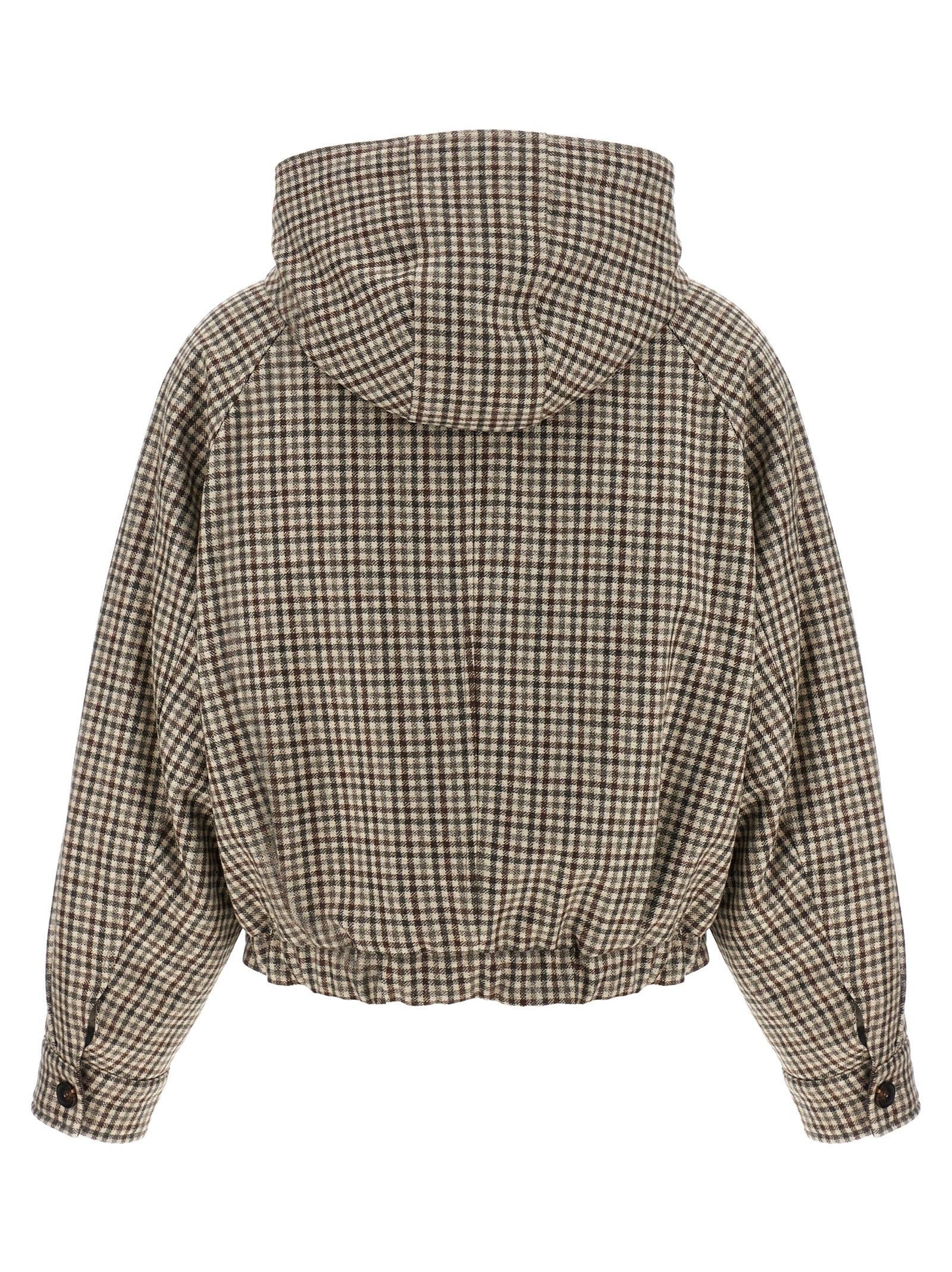 Brunello Cucinelli 'Shiny Zipper Pull' Check Jacket