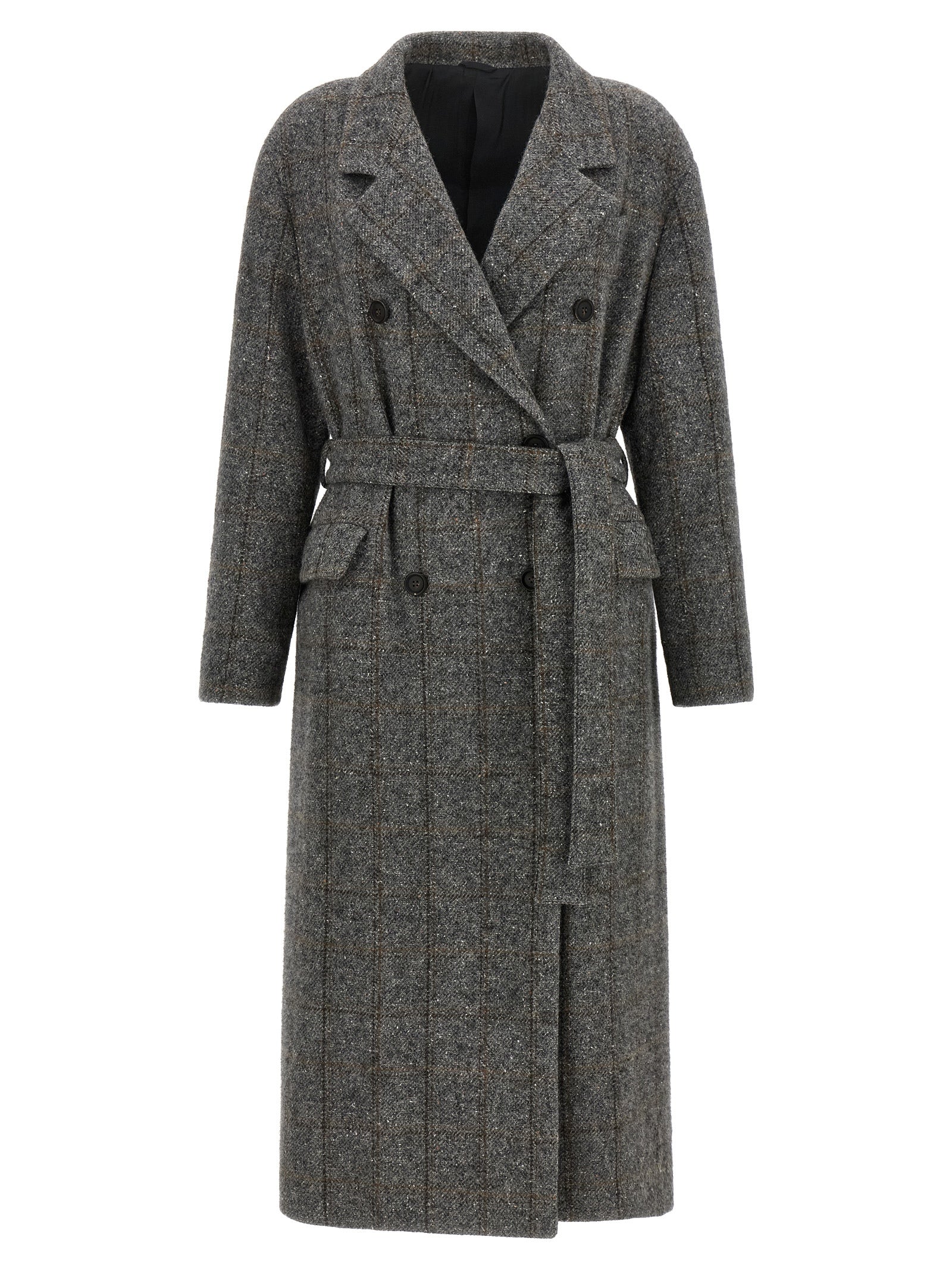 Brunello Cucinelli Check Tweed Coat
