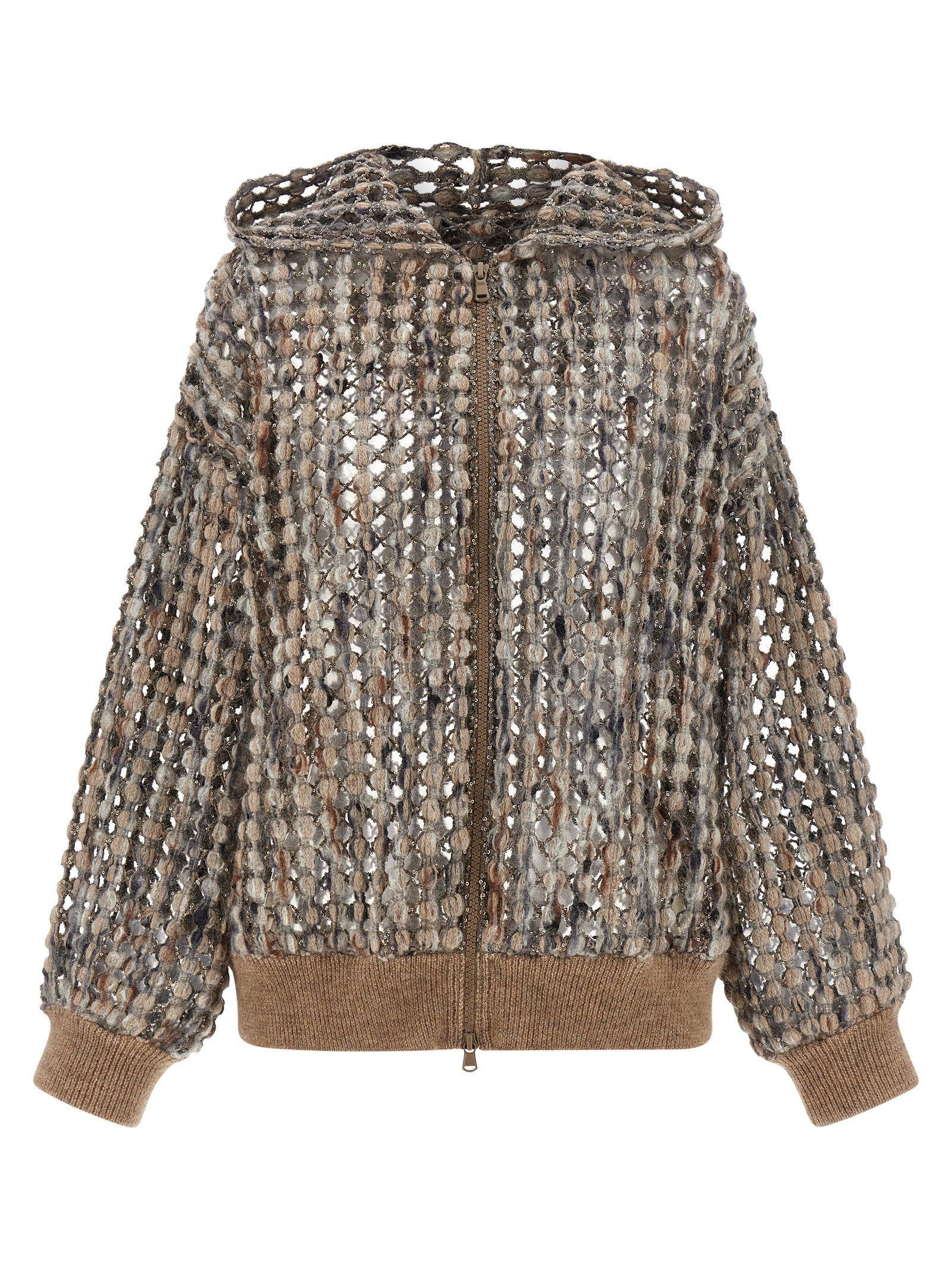 Brunello Cucinelli 'Balloon Net Embroidery' Cardigan