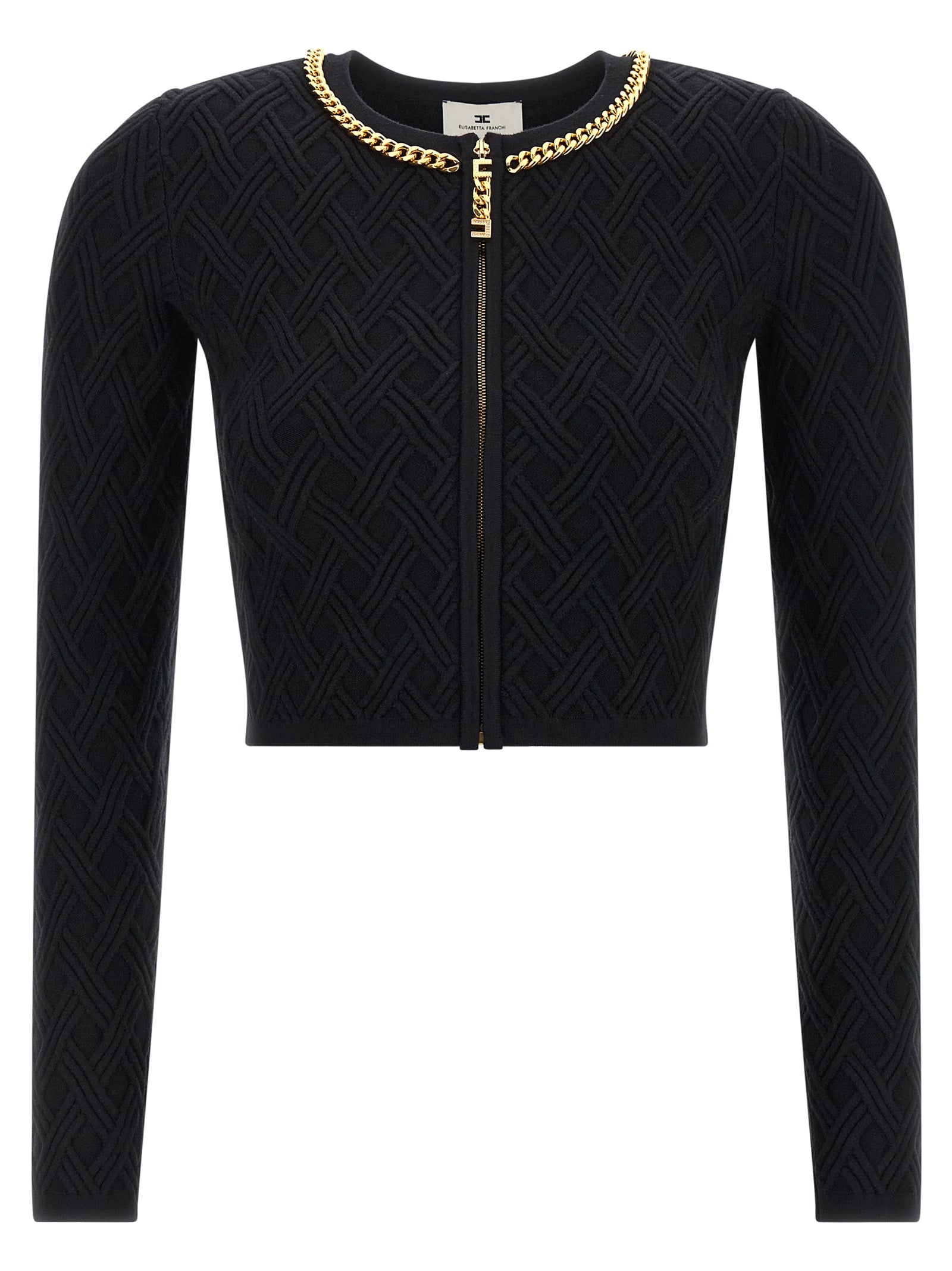 Elisabetta Franchi Jewel Zip Puller Cardigan