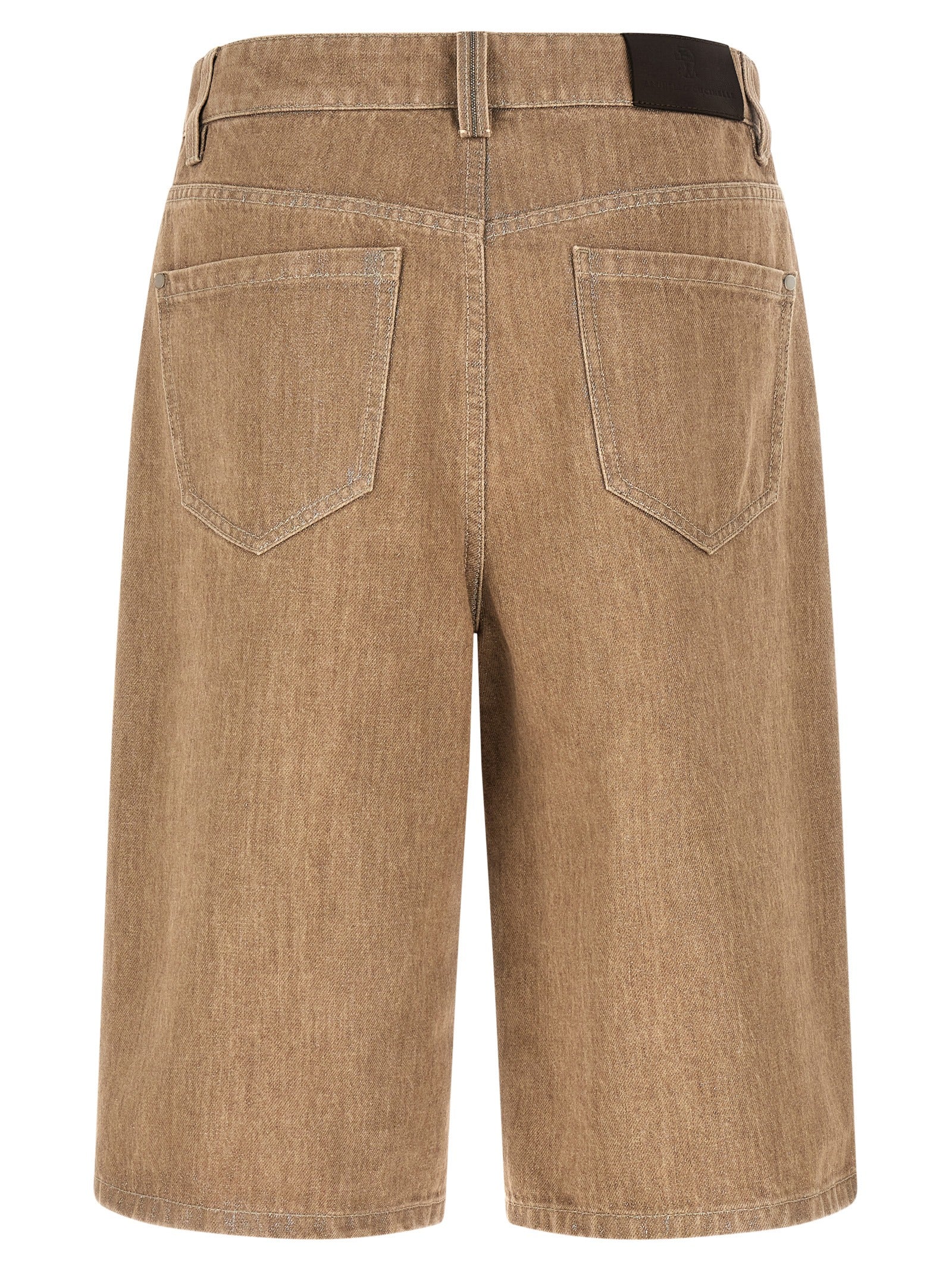Brunello Cucinelli Lamé Denim Bermuda Shorts