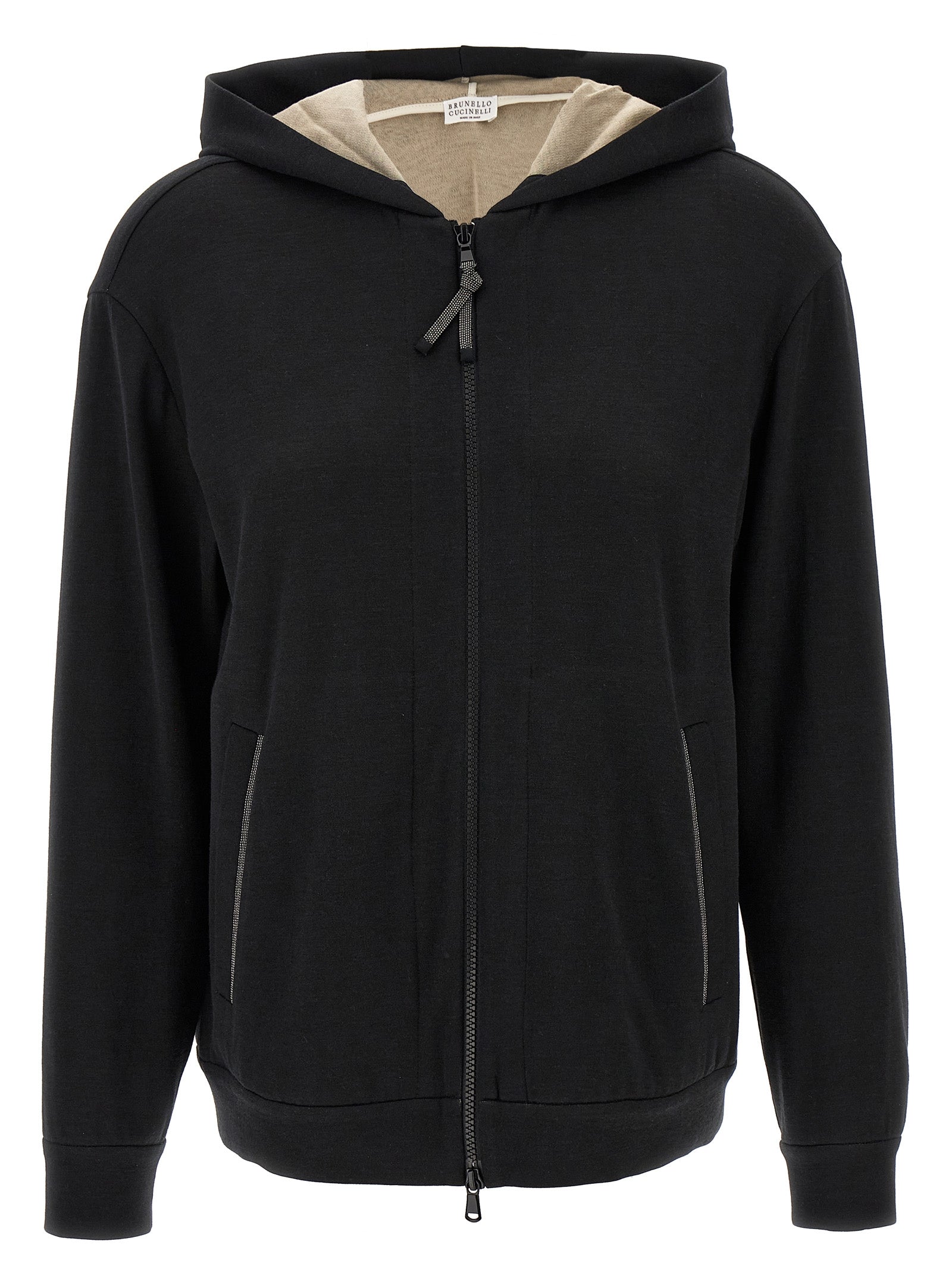 Brunello Cucinelli 'Precious Zipper Pull' Hoodie.