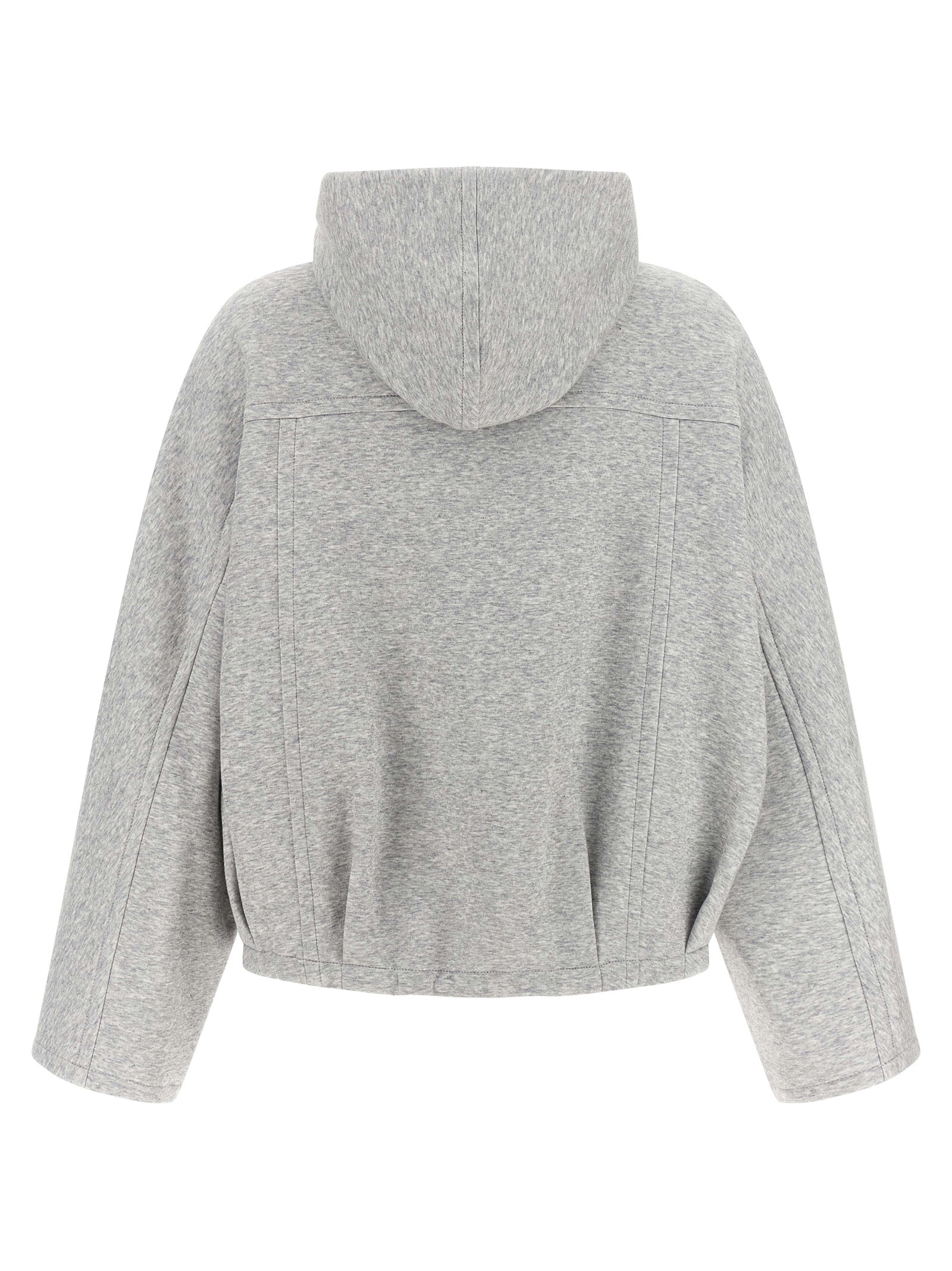 Brunello Cucinelli 'Shiny Zipper Pull' Cropped Hoodie