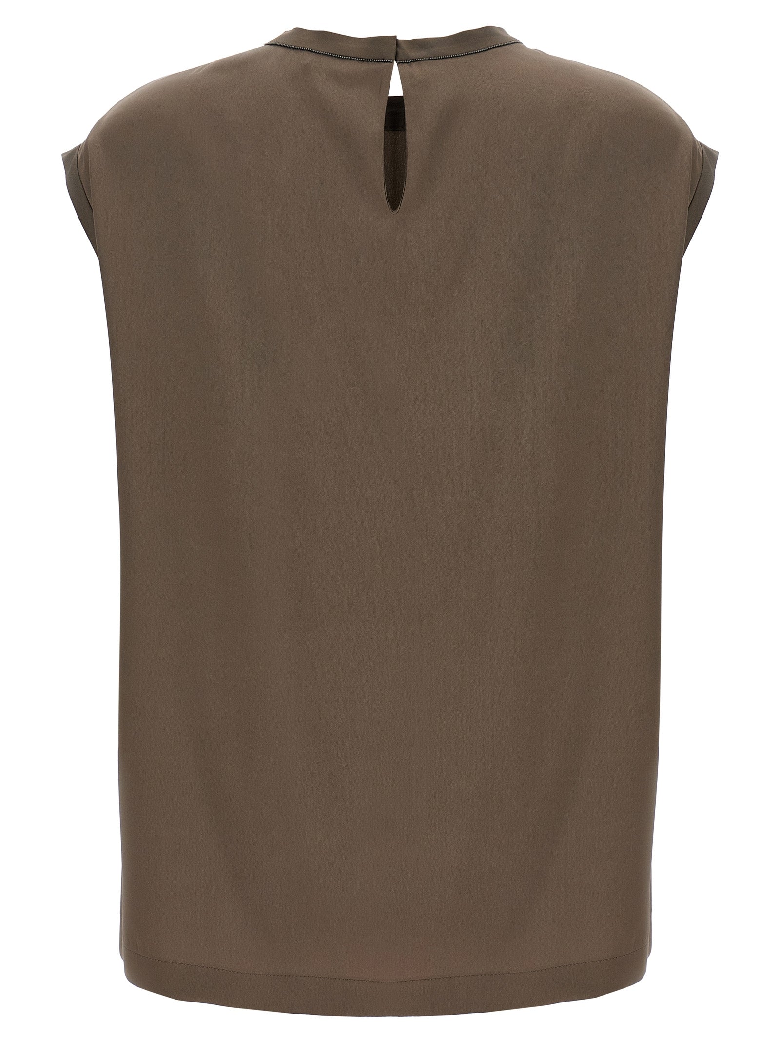 Brunello Cucinelli Monile Satin T-Shirt