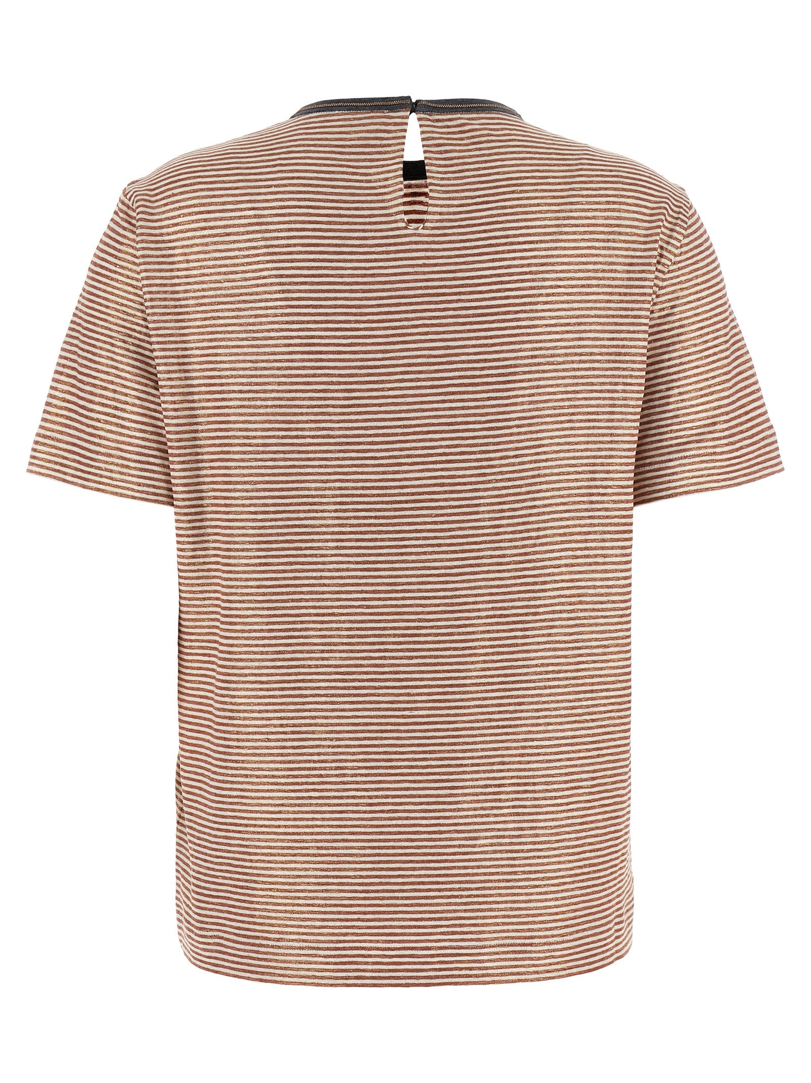 Brunello Cucinelli 'Shiny Collar Detail' T-Shirt