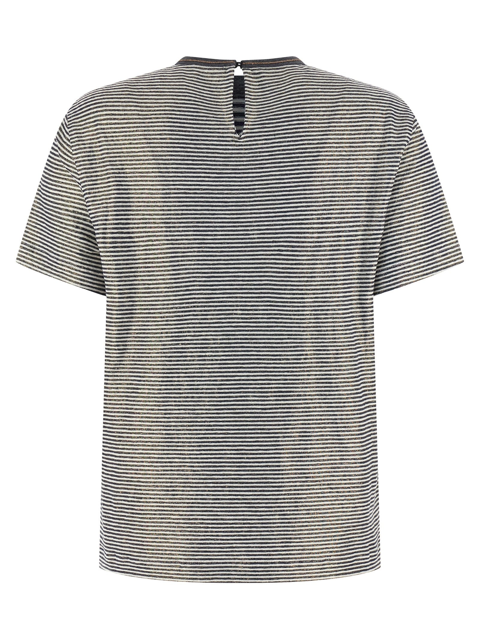 Brunello Cucinelli 'Shiny Collar Detail' T-Shirt