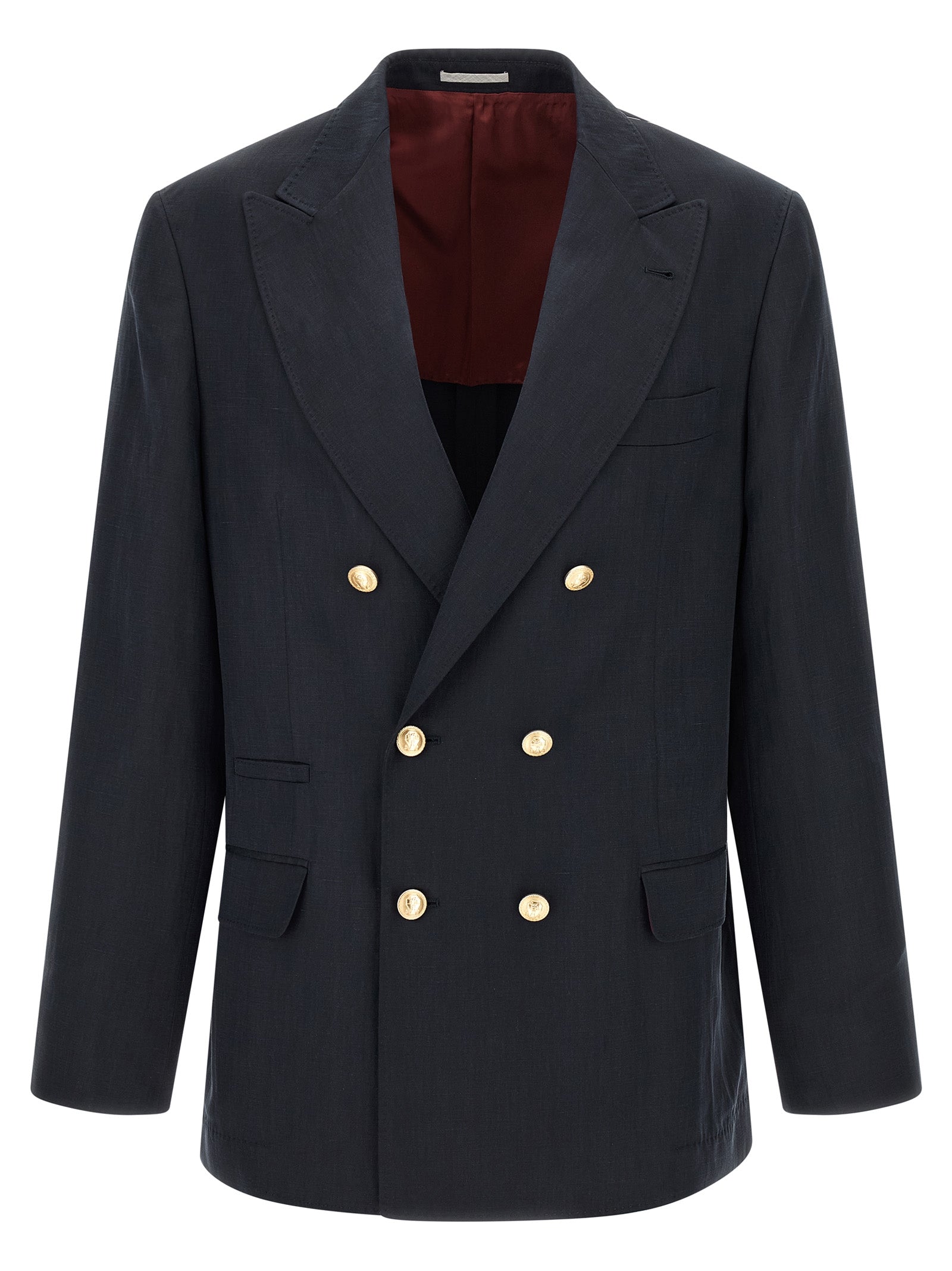 Brunello Cucinelli Silk Twill And Linen Délavé Blazer