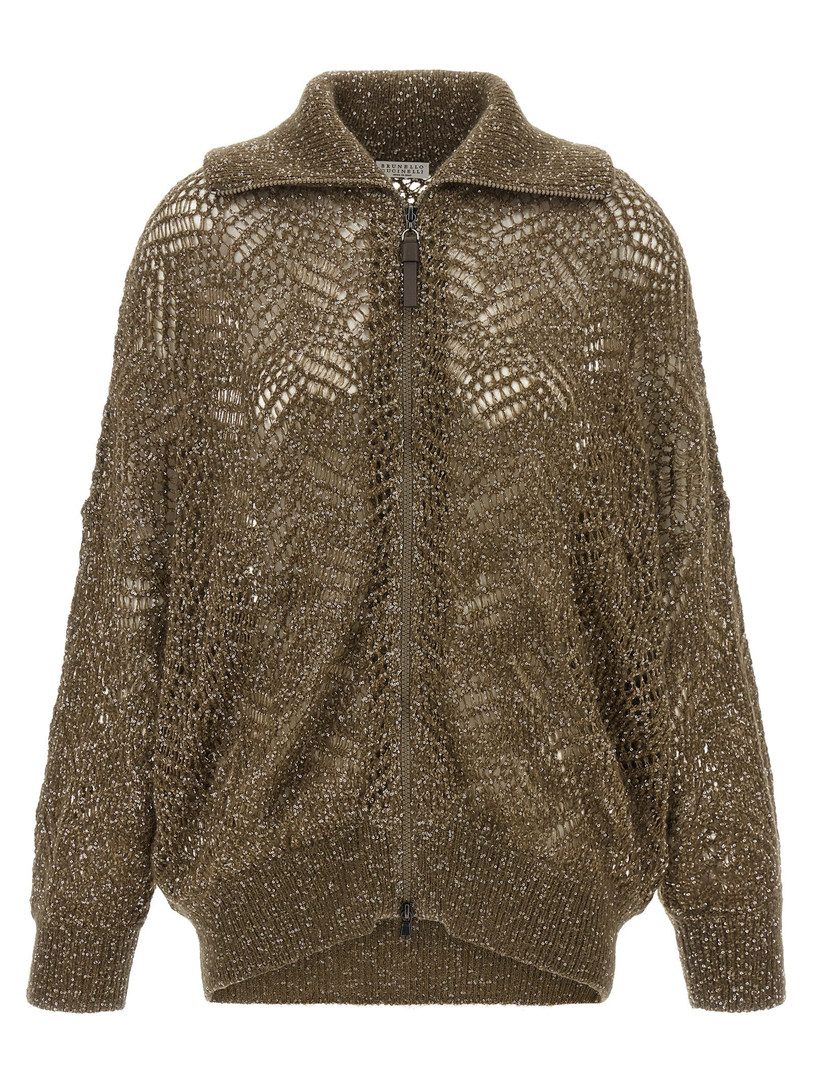 Brunello Cucinelli 'Dazzling Abstract Leaf' Cardigan