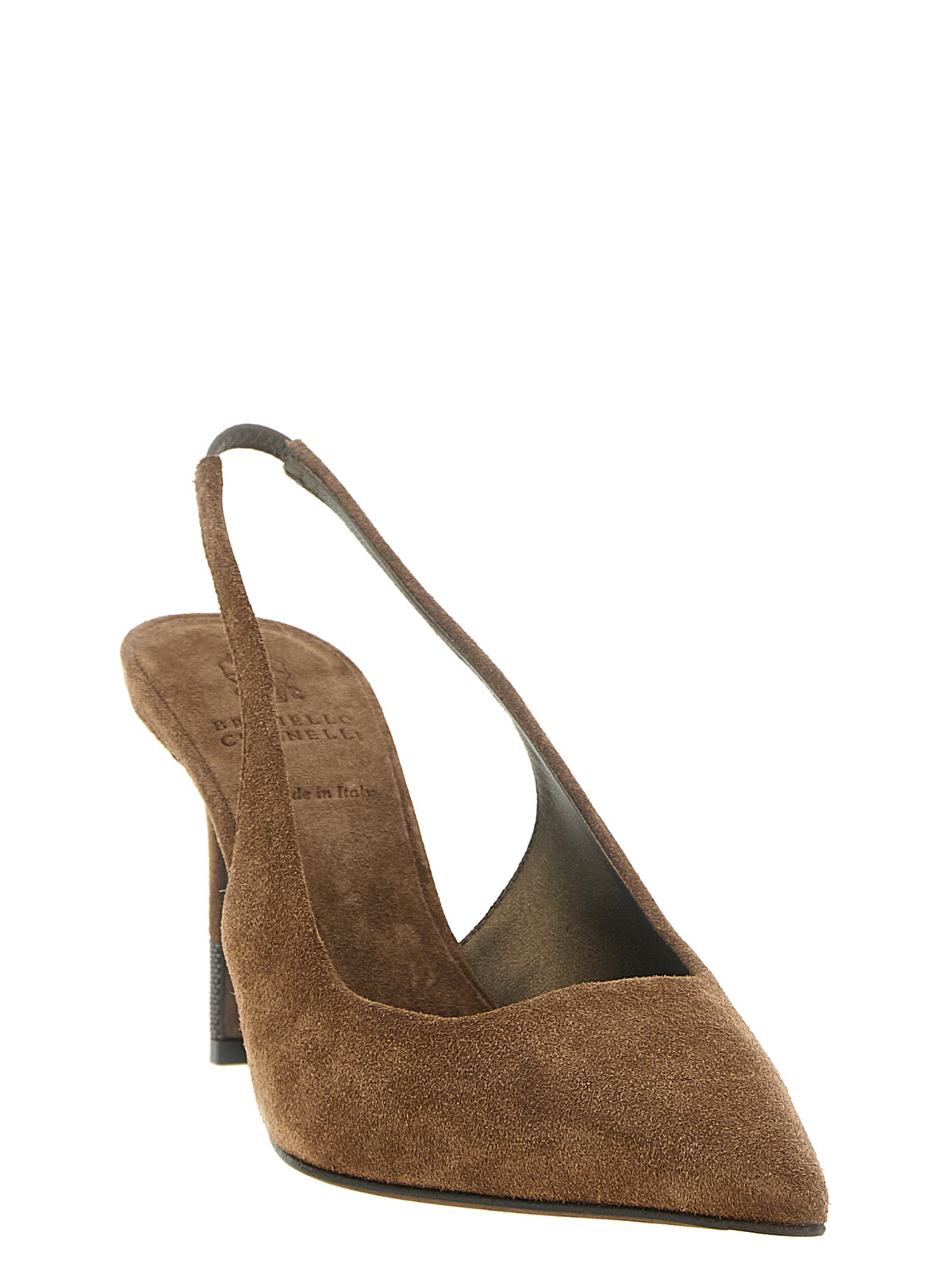 Brunello Cucinelli Brown Suede Slingbacks
