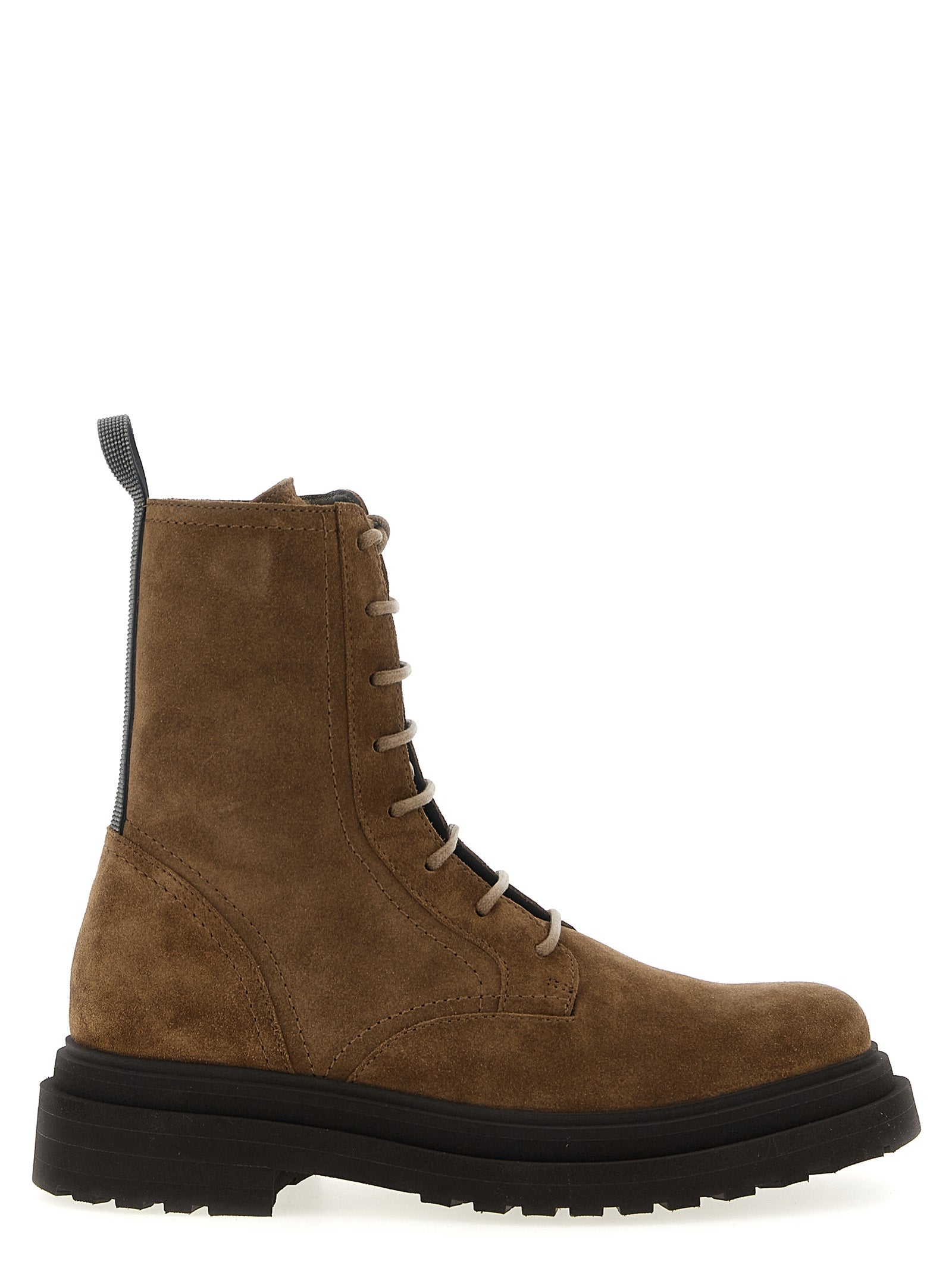 Brunello Cucinelli Suede Combat Boots Monile