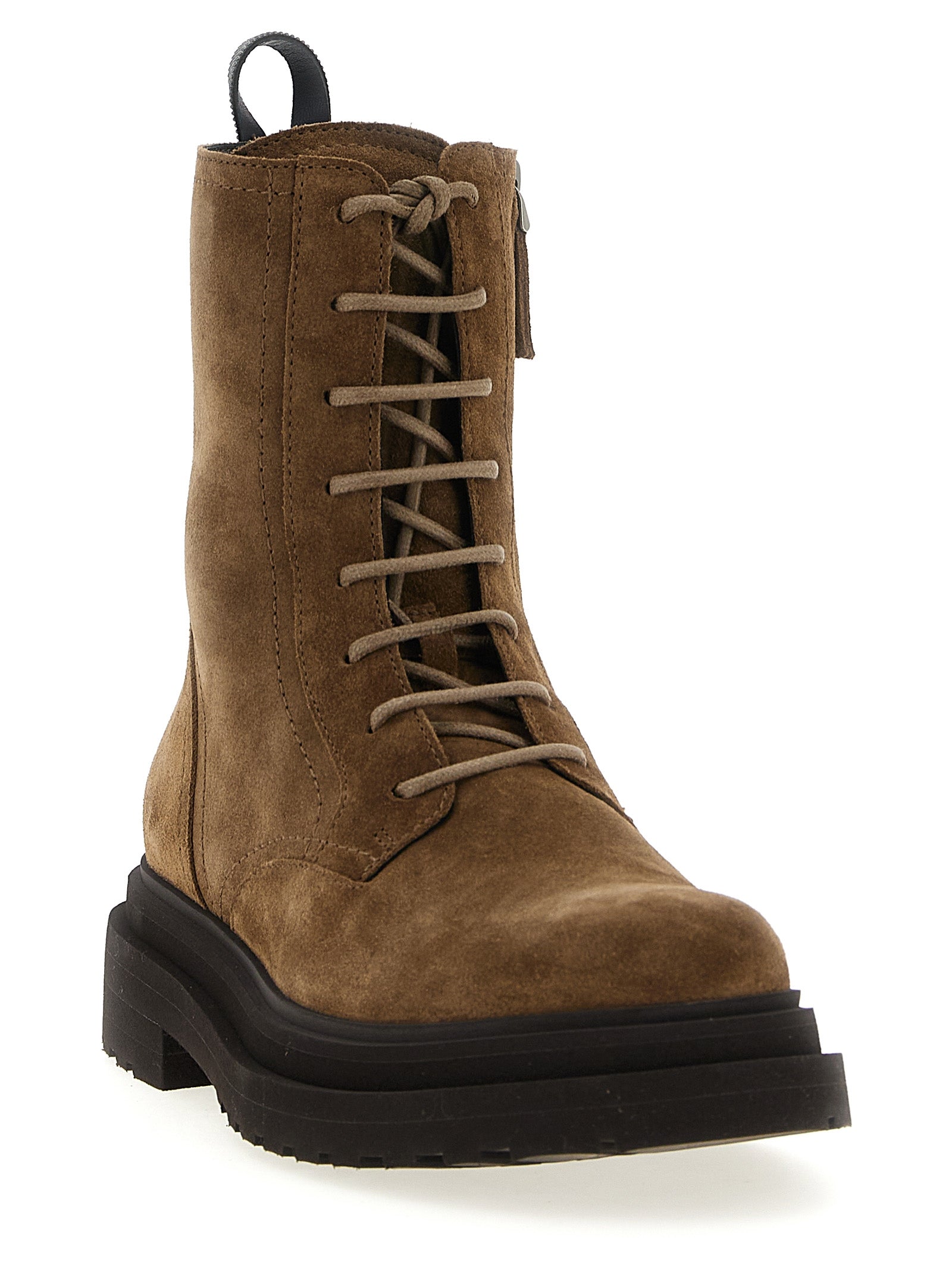 Brunello Cucinelli Suede Combat Boots Monile